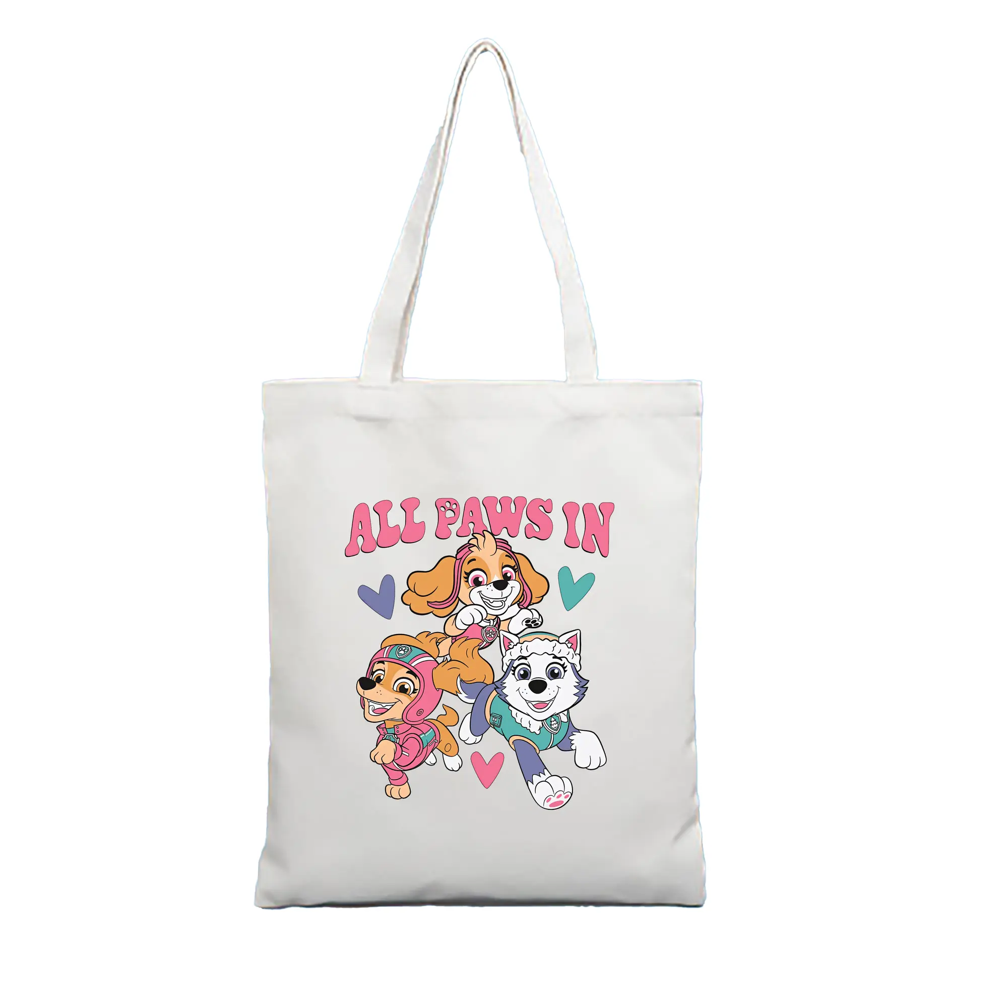 パウ・パトロール グッズ,スカイ - 縦型キャンバス手提げバッグ（トートバッグ） ・ キャンバス素材 ・ ショッピング用 ・ 軽量 丈夫 お手入れ簡単