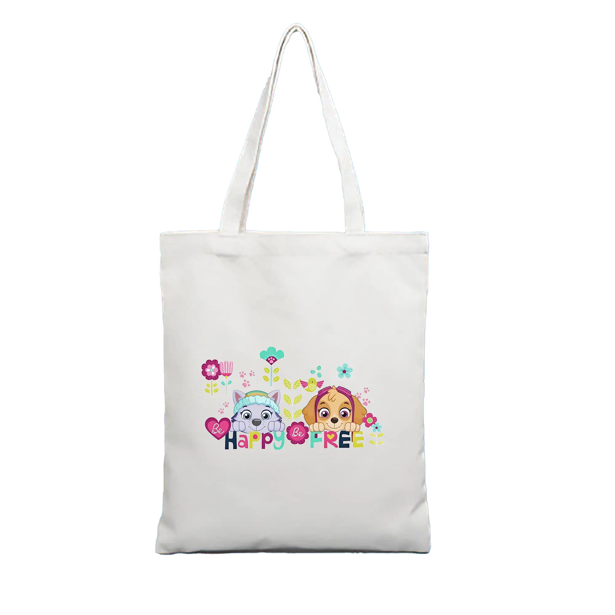 パウ・パトロール グッズ,スカイ - 縦型キャンバス手提げバッグ（トートバッグ） ・ キャンバス素材 ・ ショッピング用 ・ 軽量 丈夫 お手入れ簡単