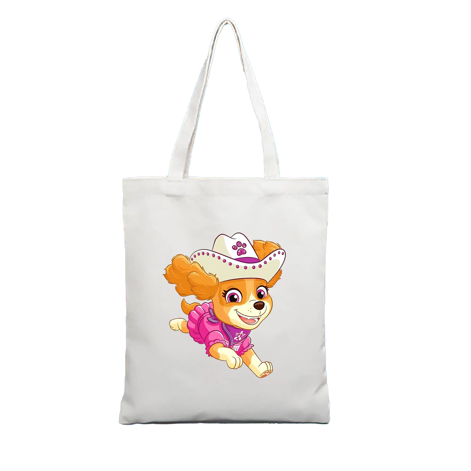 パウ・パトロール グッズ,スカイ - 縦型キャンバス手提げバッグ（トートバッグ） ・ キャンバス素材 ・ ショッピング用 ・ 軽量 丈夫 お手入れ簡単