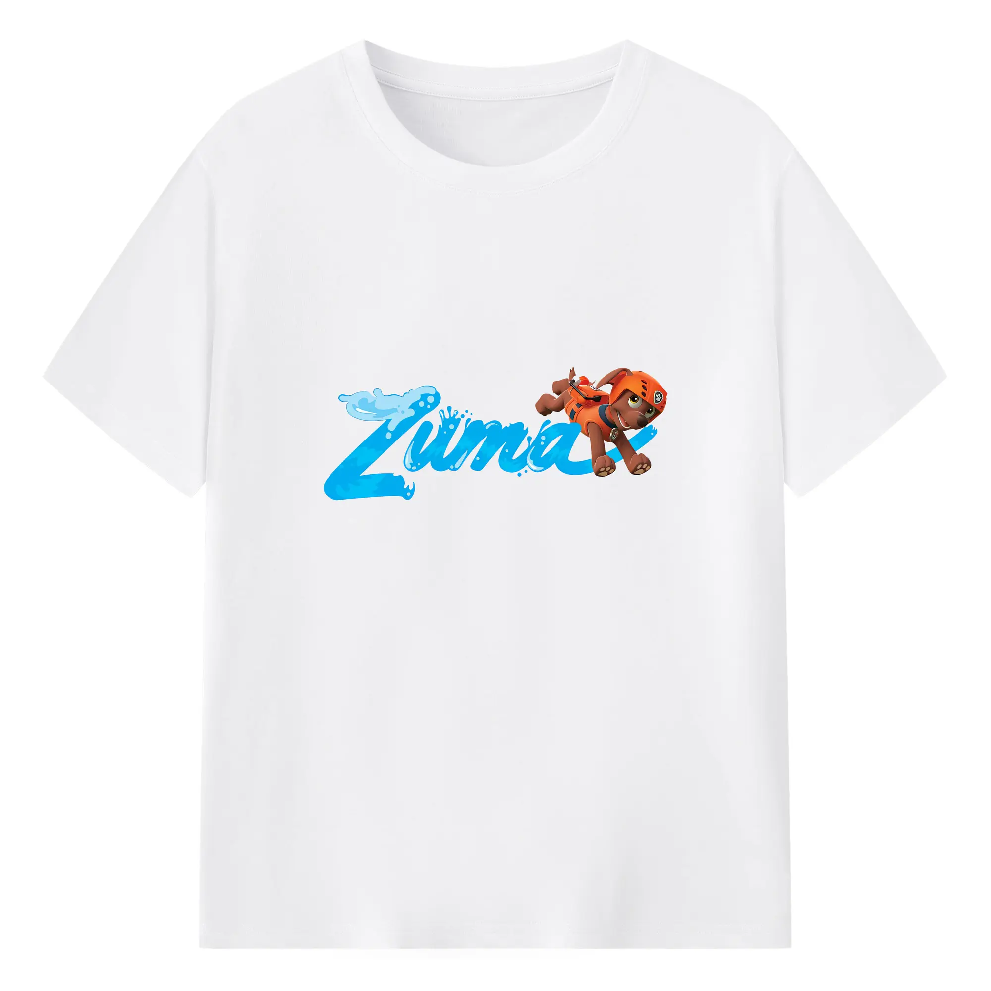 パウ・パトロール グッズ ズーマ - 綿100％ 半袖Tシャツ ・ フロントプリント ・ 快適 通気性 ・ 日常使い 散歩 スポーツ用