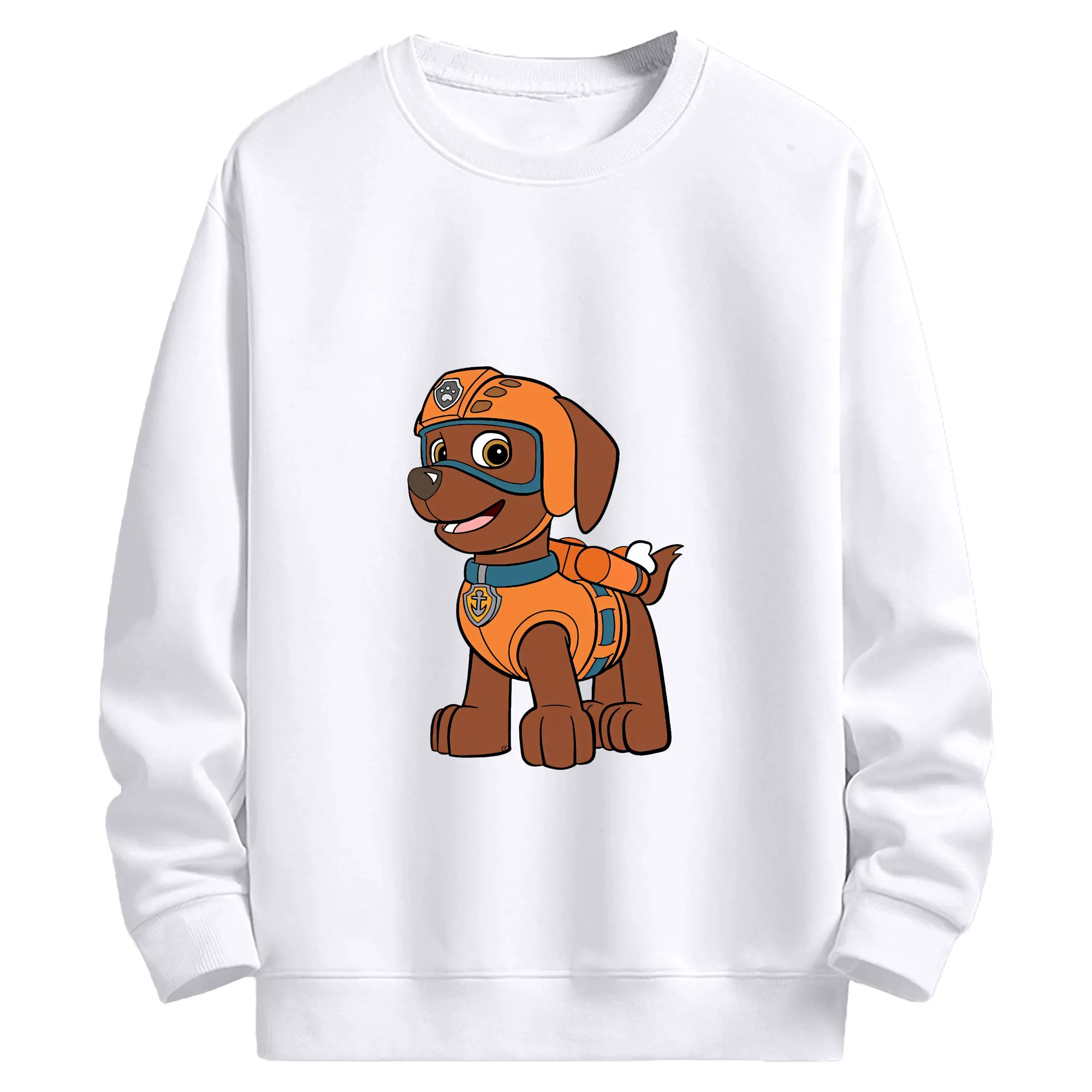 パウ・パトロール グッズ ズーマ - 高品質 クルーネック スウェット ・ コットン59％ ポリエステル41％ ・ ユニセックス 長袖 トレーナー ・ カジュアル デイリー スポーツ 散歩用