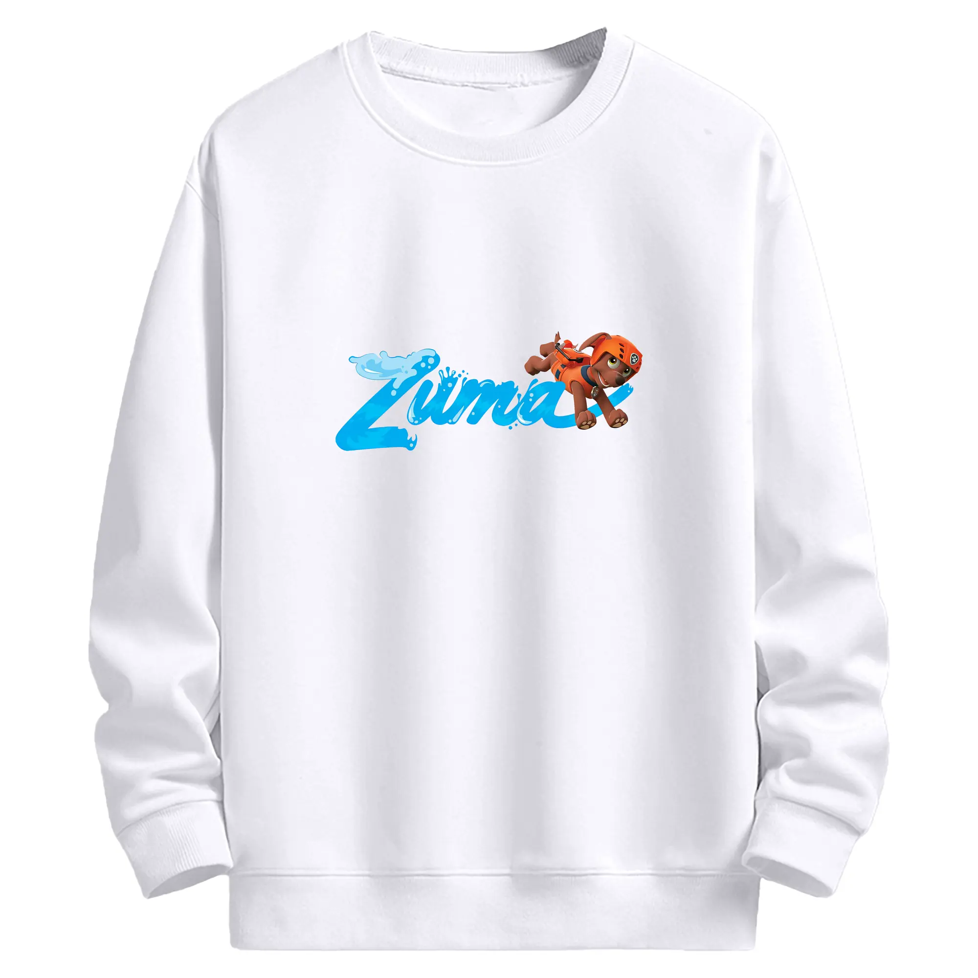 パウ・パトロール グッズ ズーマ - 高品質 クルーネック スウェット ・ コットン59％ ポリエステル41％ ・ ユニセックス 長袖 トレーナー ・ カジュアル デイリー スポーツ 散歩用