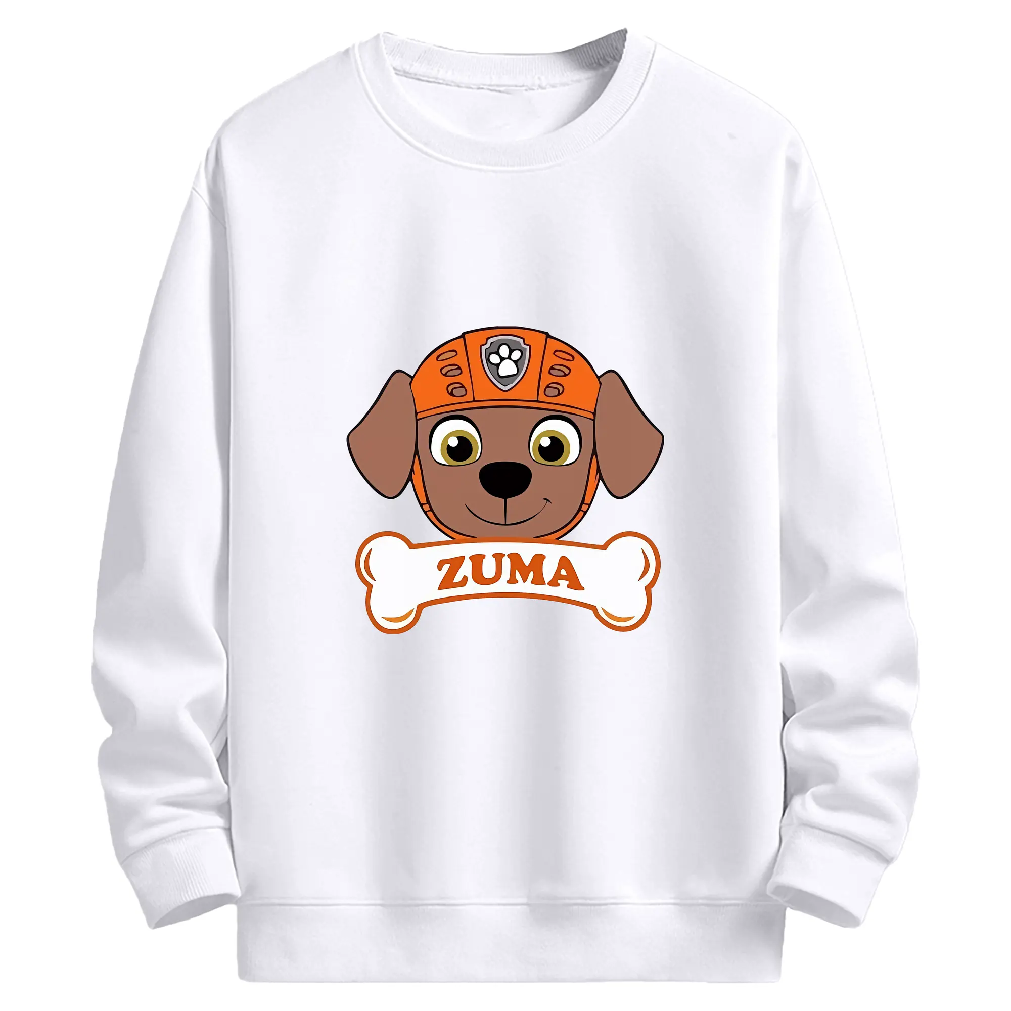 パウ・パトロール グッズ ズーマ - 高品質 クルーネック スウェット ・ コットン59％ ポリエステル41％ ・ ユニセックス 長袖 トレーナー ・ カジュアル デイリー スポーツ 散歩用