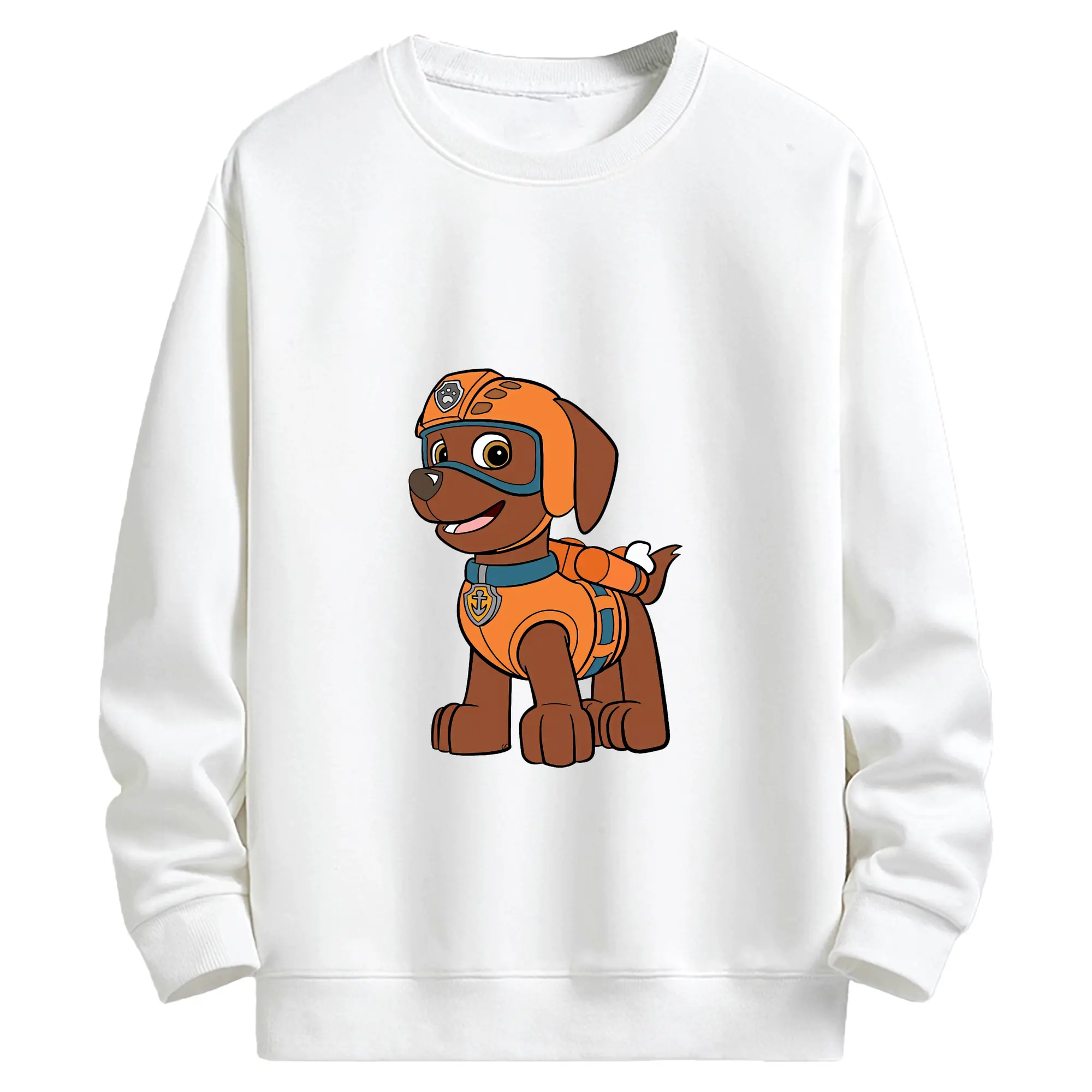 パウ・パトロール グッズ ズーマ - キッズ クルーネックスウェットシャツ ・ フロントプリント ・ 綿80％ ポリエステル20％ ・ 快適 通学 スポーツ 日常使い お散歩用