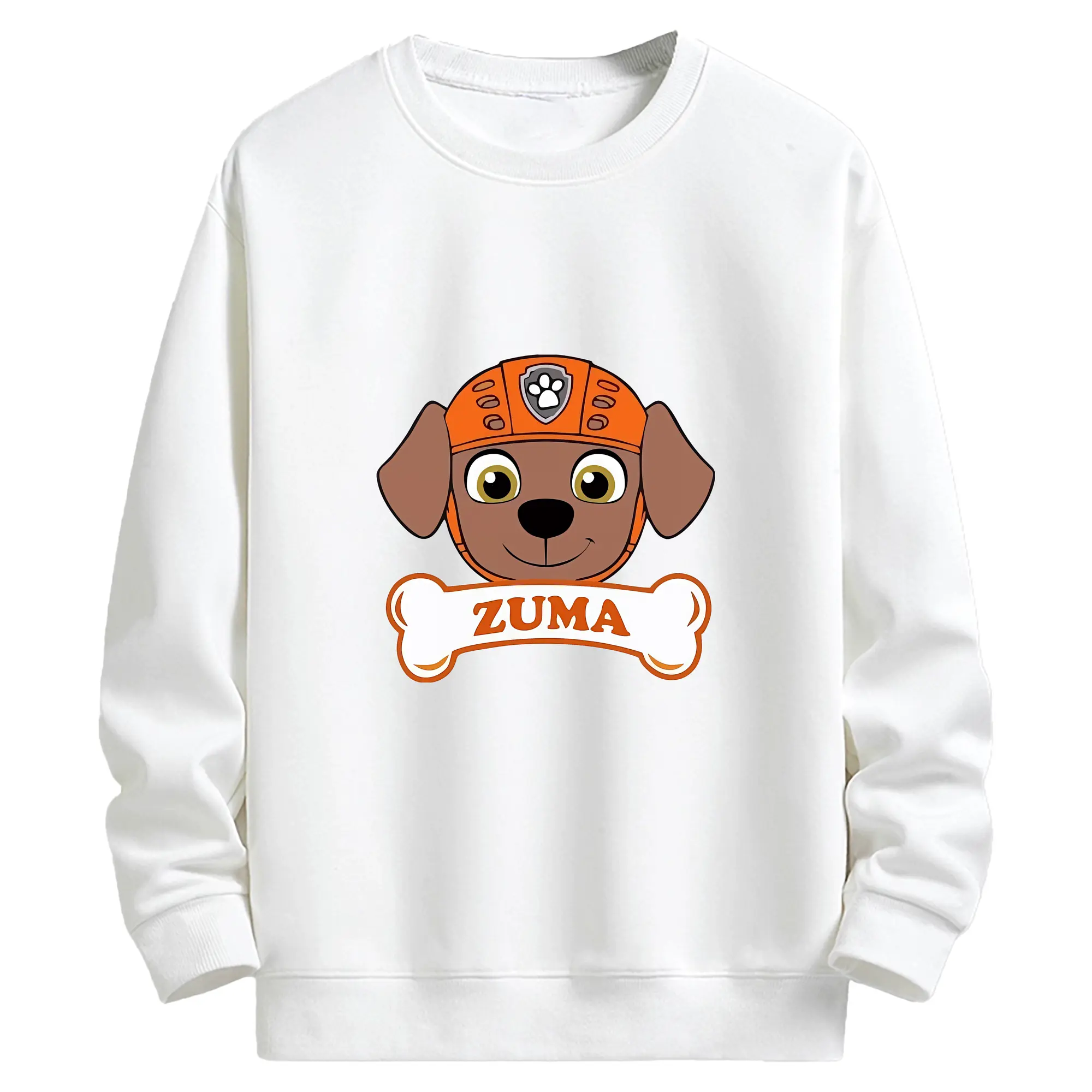 パウ・パトロール グッズ ズーマ - キッズ クルーネックスウェットシャツ ・ フロントプリント ・ 綿80％ ポリエステル20％ ・ 快適 通学 スポーツ 日常使い お散歩用