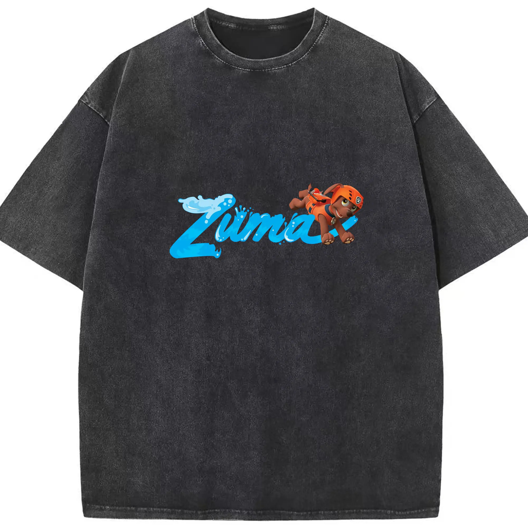 パウ・パトロール グッズ ズーマ - 綿100％ ヴィンテージ風 半袖Tシャツ ・ フロントプリント ・ 柔らか肌触り ・ 通気性 快適 ・ スポーツ カジュアル 外出用