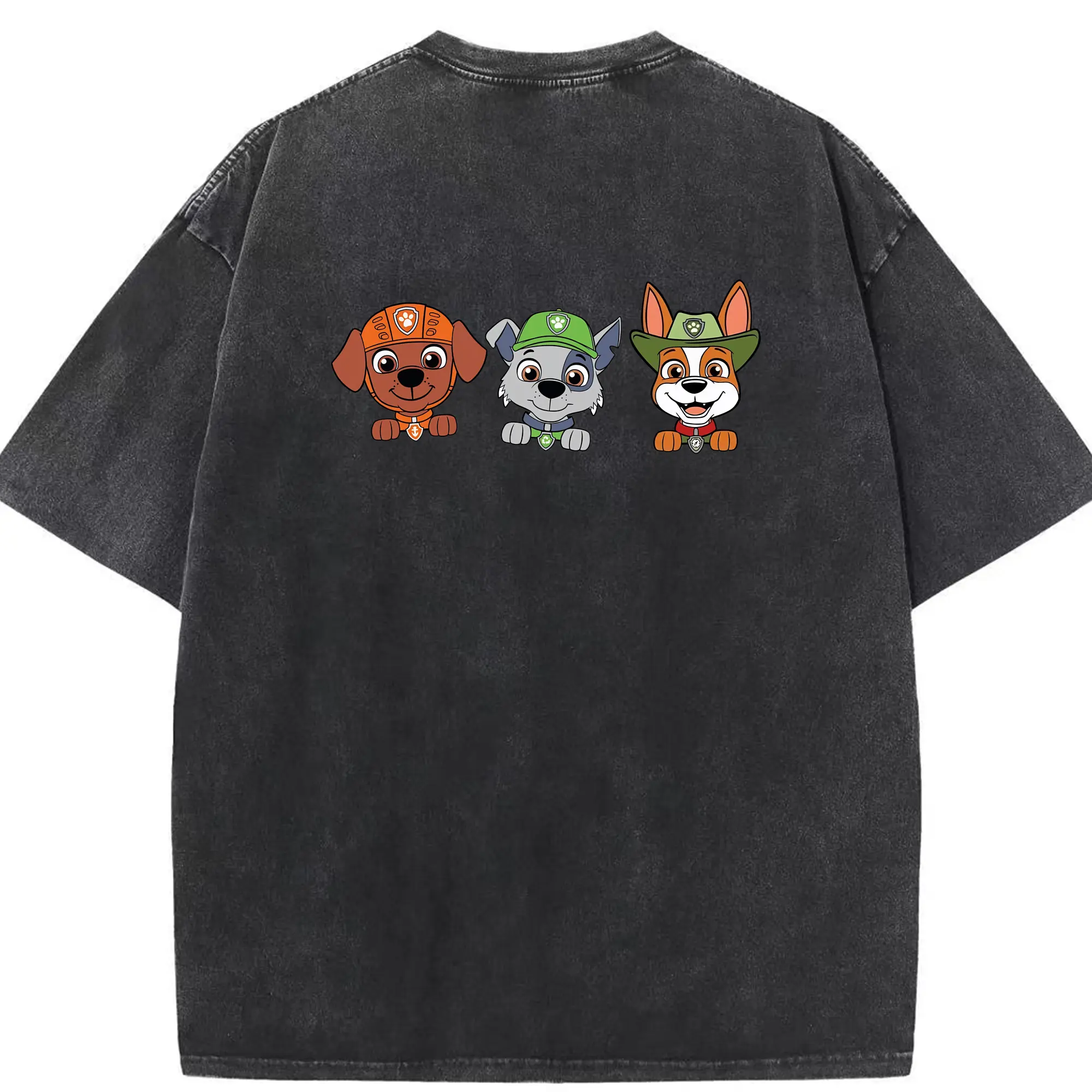 パウ・パトロール グッズ ズーマ - 綿100％ ヴィンテージ風 半袖Tシャツ ・ 背面プリント ・ 柔らか肌触り ・ 通気性 快適 ・ スポーツ カジュアル 外出用