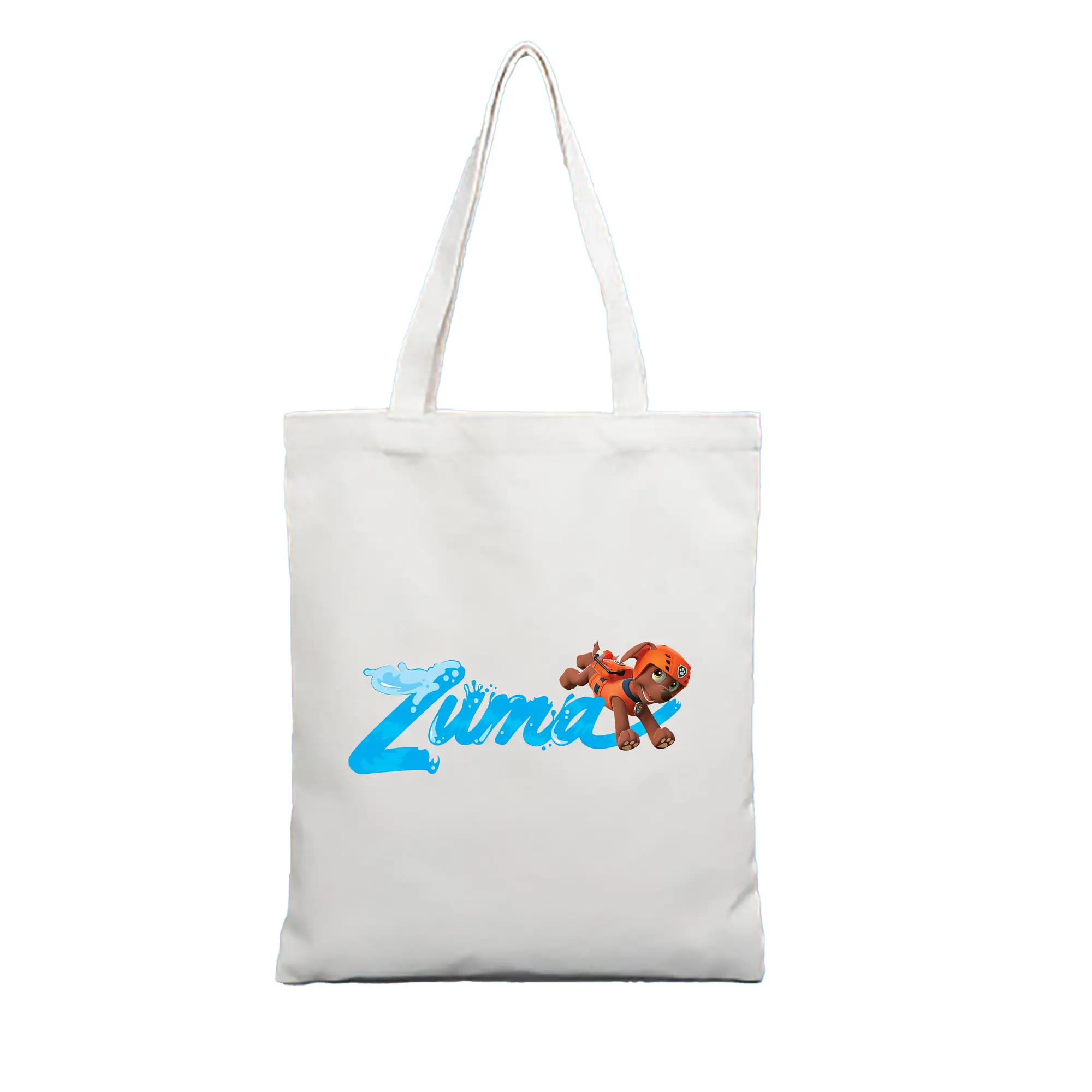 パウ・パトロール グッズ ズーマ - 縦型キャンバス手提げバッグ（トートバッグ） ・ キャンバス素材 ・ ショッピング用 ・ 軽量 丈夫 お手入れ簡単