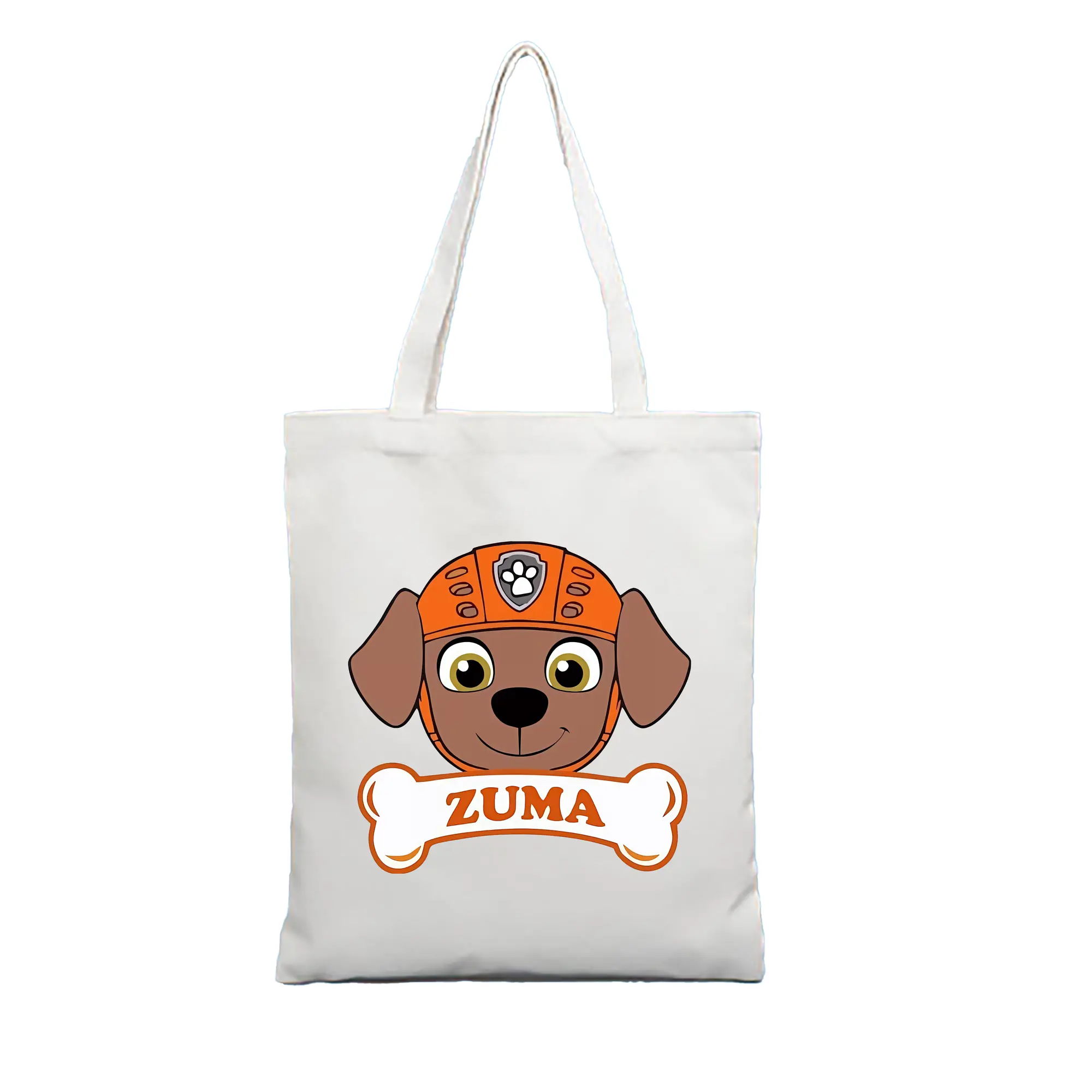 パウ・パトロール グッズ ズーマ - 縦型キャンバス手提げバッグ（トートバッグ） ・ キャンバス素材 ・ ショッピング用 ・ 軽量 丈夫 お手入れ簡単