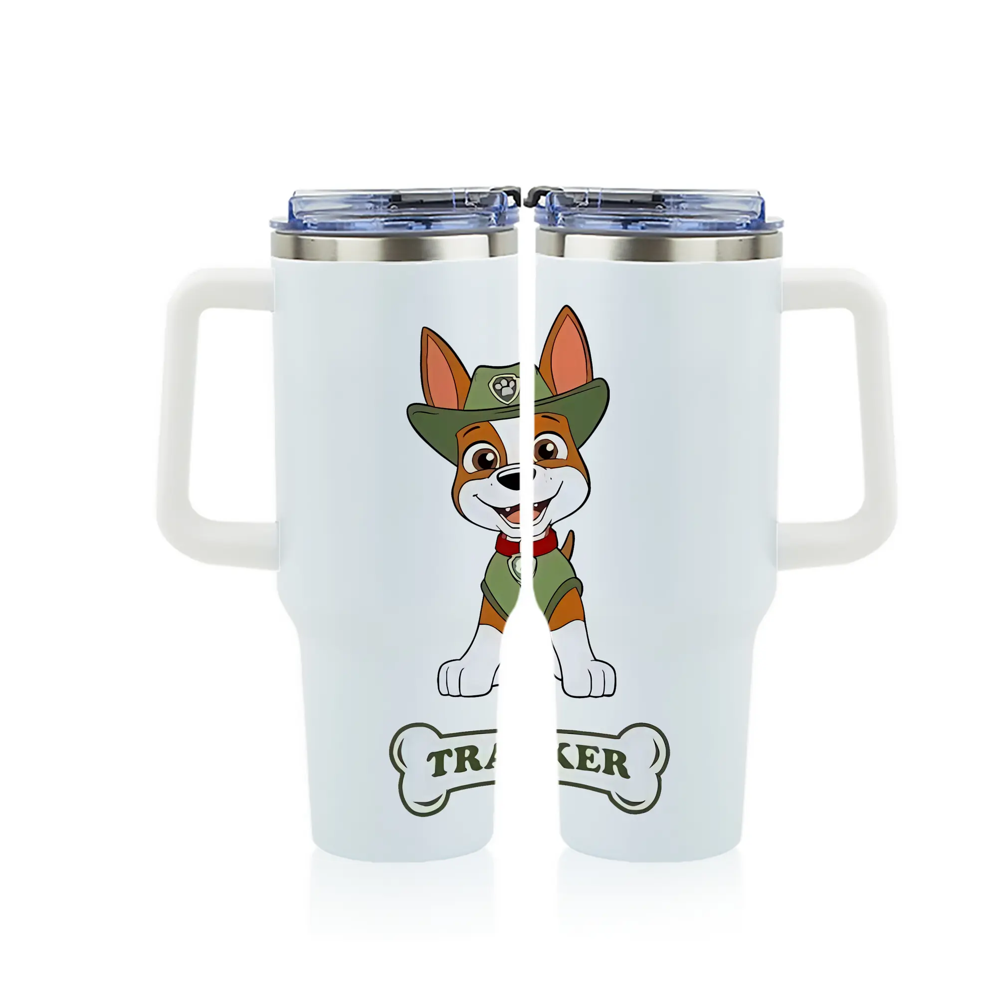 パウ・パトロール グッズ トラッカー - 1200mL フルプリント車用タンブラー ・ 304ステンレス 内側 ・ 201ステンレス 外側 ・ 保温 保冷 ・ 通勤 ドライブ アウトドア用