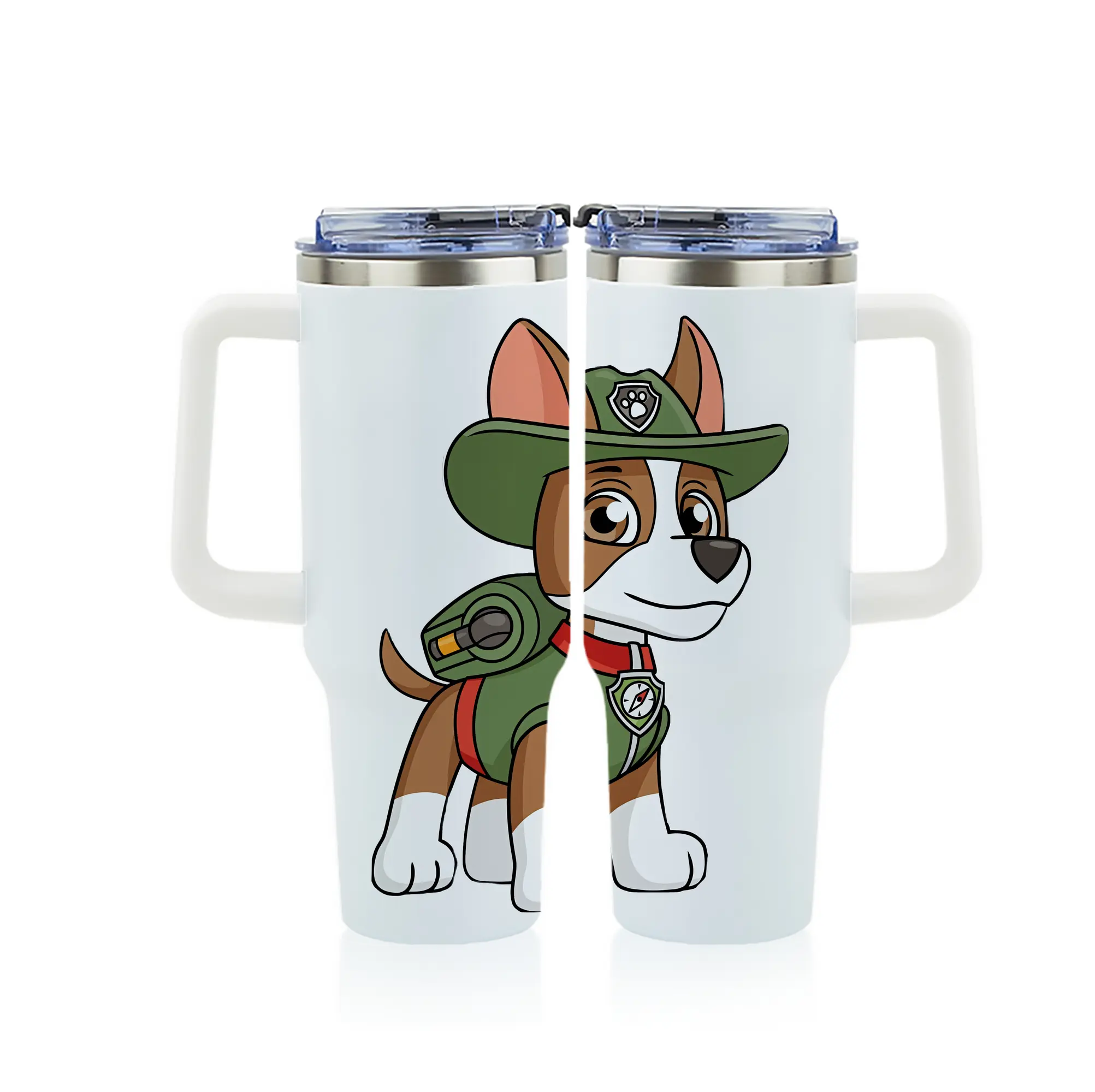 パウ・パトロール グッズ トラッカー - 1200mL フルプリント車用タンブラー ・ 304ステンレス 内側 ・ 201ステンレス 外側 ・ 保温 保冷 ・ 通勤 ドライブ アウトドア用