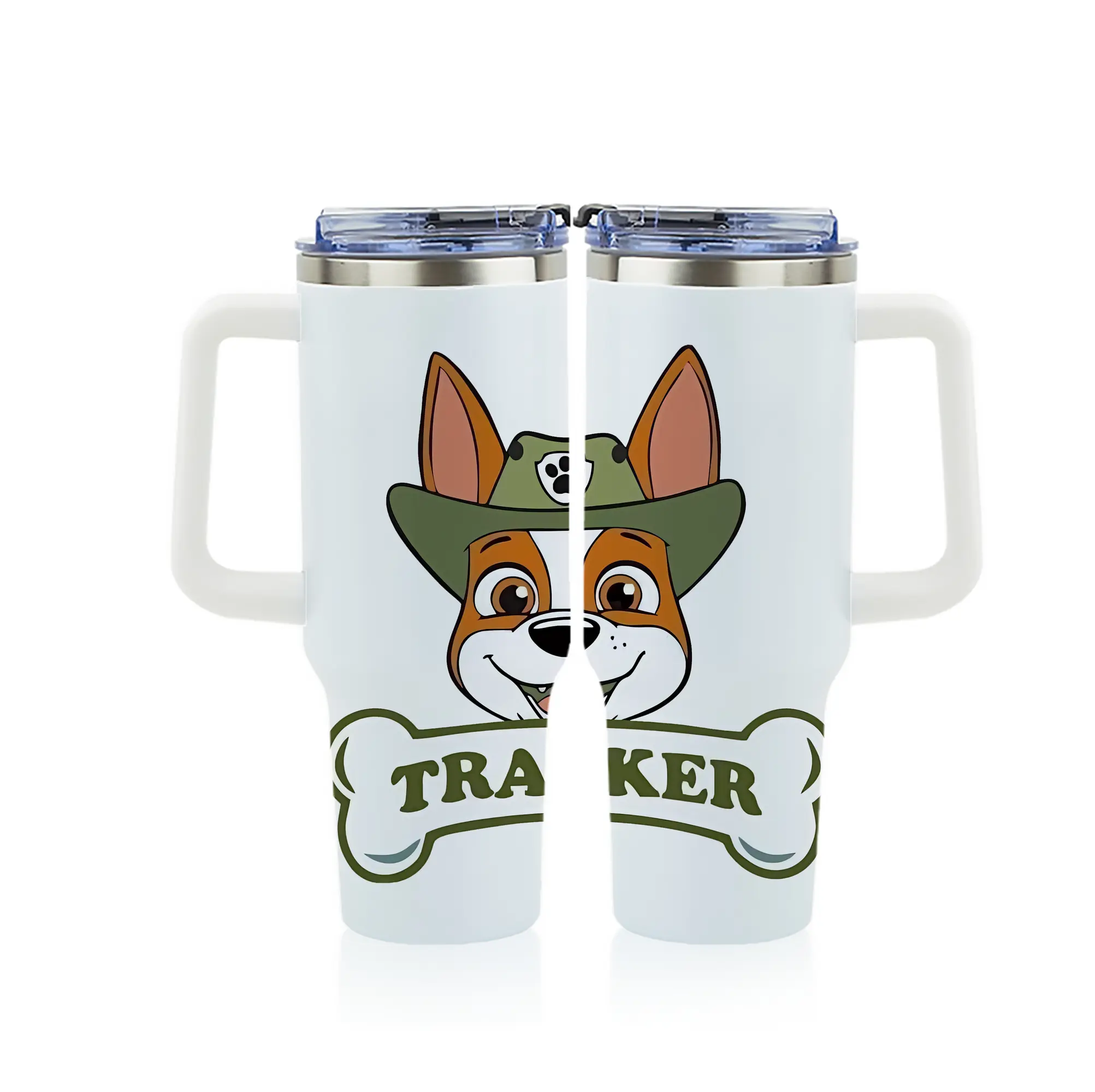 パウ・パトロール グッズ トラッカー - 1200mL フルプリント車用タンブラー ・ 304ステンレス 内側 ・ 201ステンレス 外側 ・ 保温 保冷 ・ 通勤 ドライブ アウトドア用