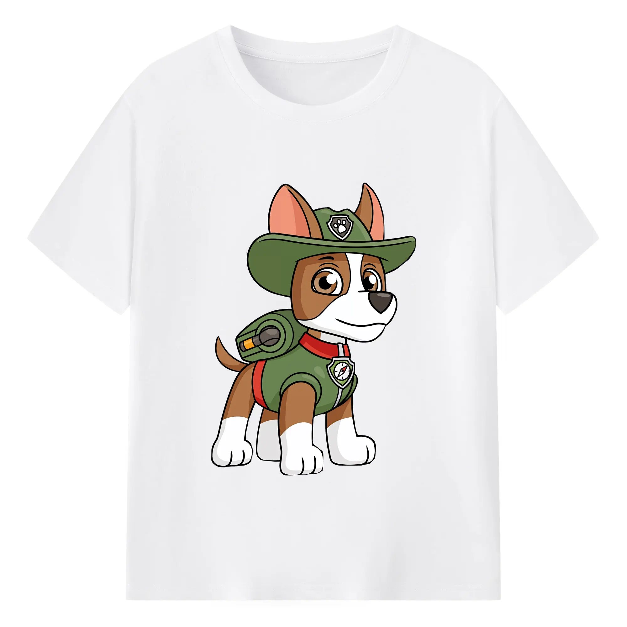 パウ・パトロール グッズ トラッカー - 綿100％ 半袖Tシャツ ・ フロントプリント ・ 快適 通気性 ・ 日常使い 散歩 スポーツ用