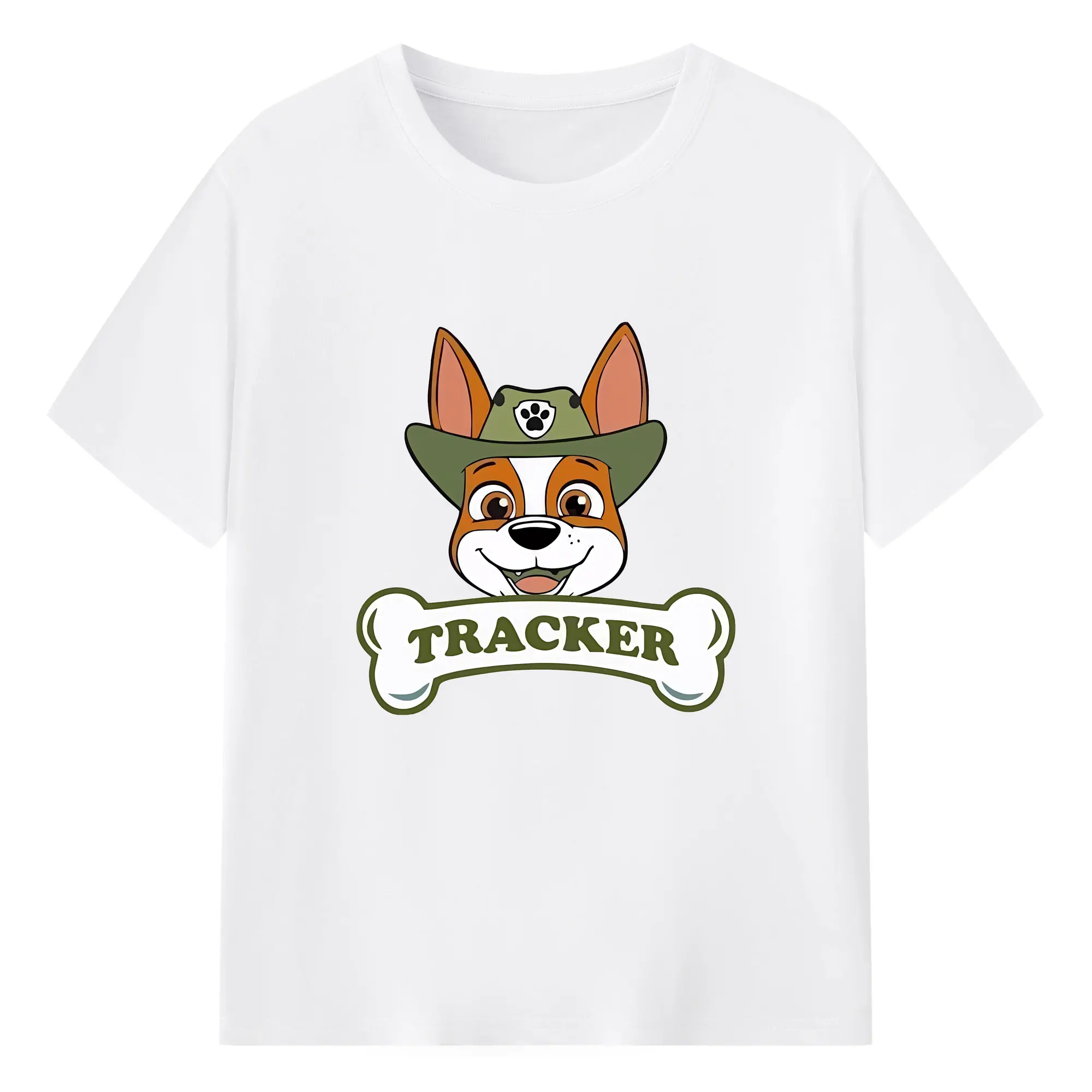 パウ・パトロール グッズ トラッカー - 綿100％ 半袖Tシャツ ・ フロントプリント ・ 快適 通気性 ・ 日常使い 散歩 スポーツ用