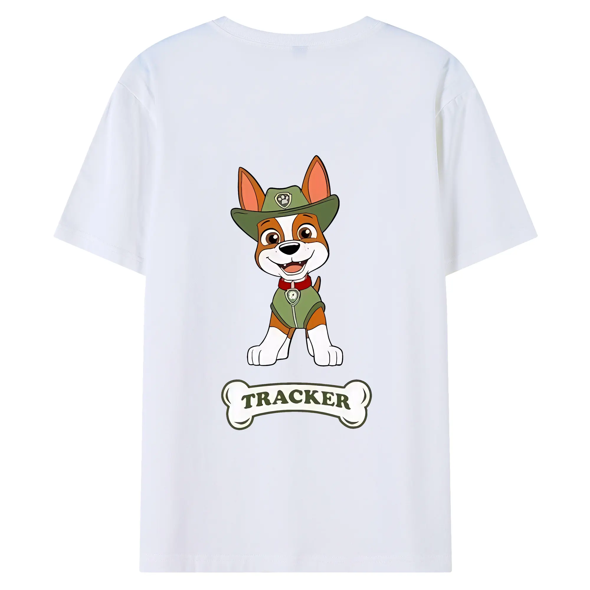 パウ・パトロール グッズ トラッカー - 綿100％ 半袖Tシャツ ・ バックプリント ・ 快適 通気性 ・ 日常使い 散歩 スポーツ用