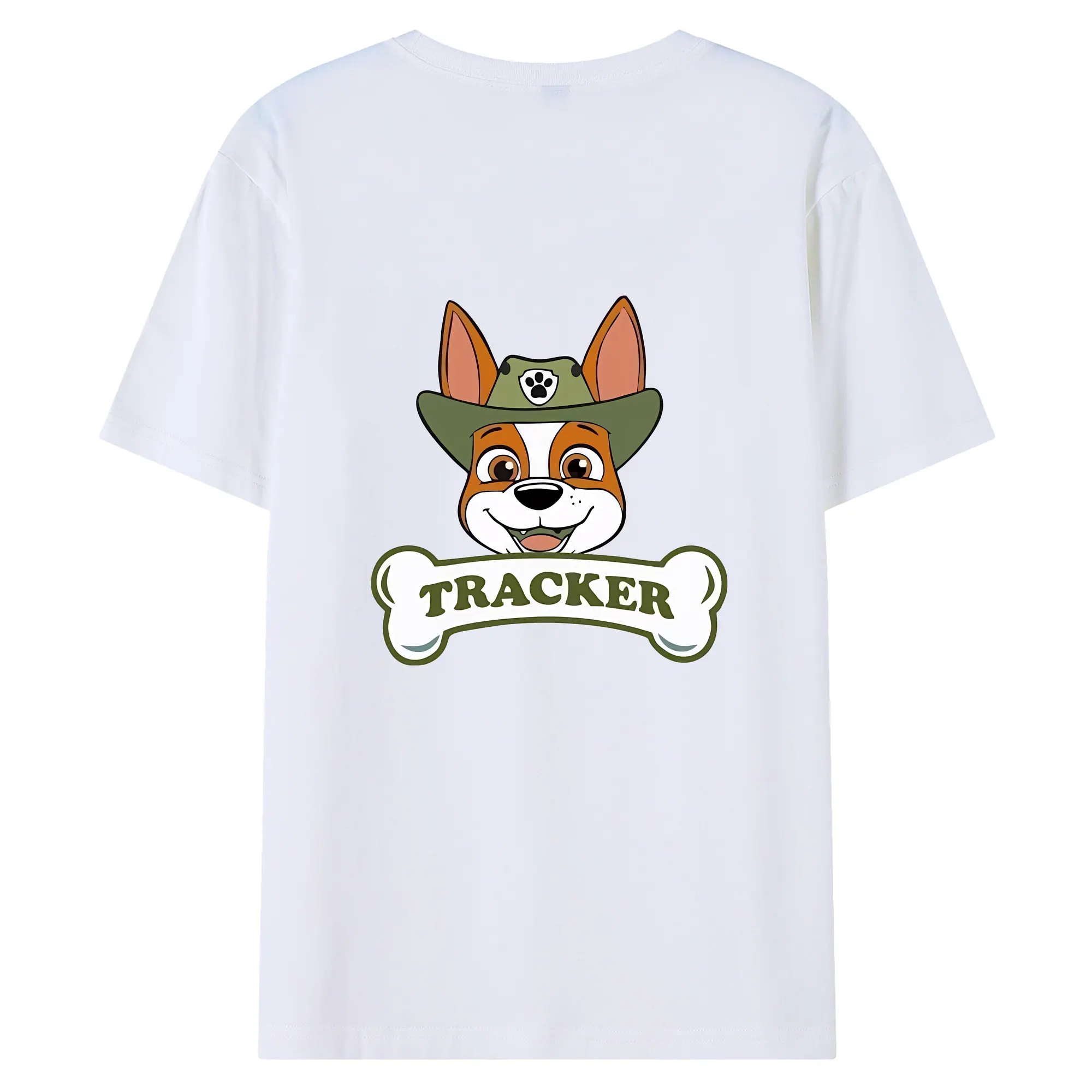 パウ・パトロール グッズ トラッカー - 綿100％ 半袖Tシャツ ・ バックプリント ・ 快適 通気性 ・ 日常使い 散歩 スポーツ用