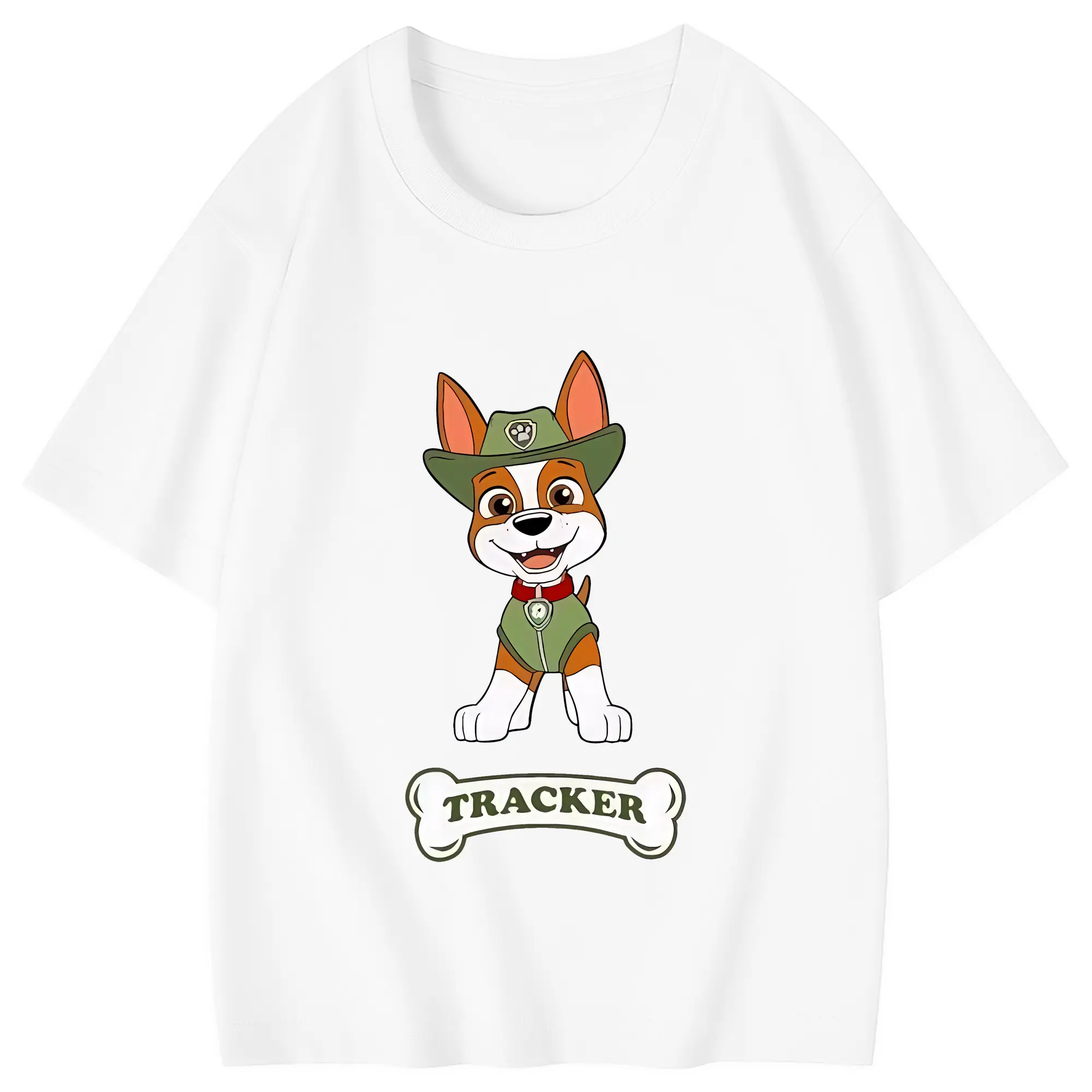 パウ・パトロール グッズ トラッカー - 綿100％ キッズTシャツ ・ フロントプリント ・ 快適 通気性 ・ スポーツ カジュアル 散歩用