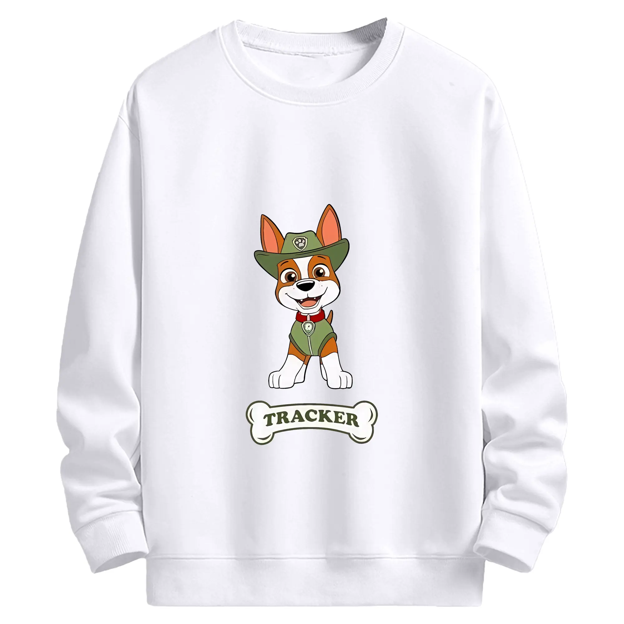 パウ・パトロール グッズ トラッカー - 高品質 クルーネック スウェット ・ コットン59％ ポリエステル41％ ・ ユニセックス 長袖 トレーナー ・ カジュアル デイリー スポーツ 散歩用