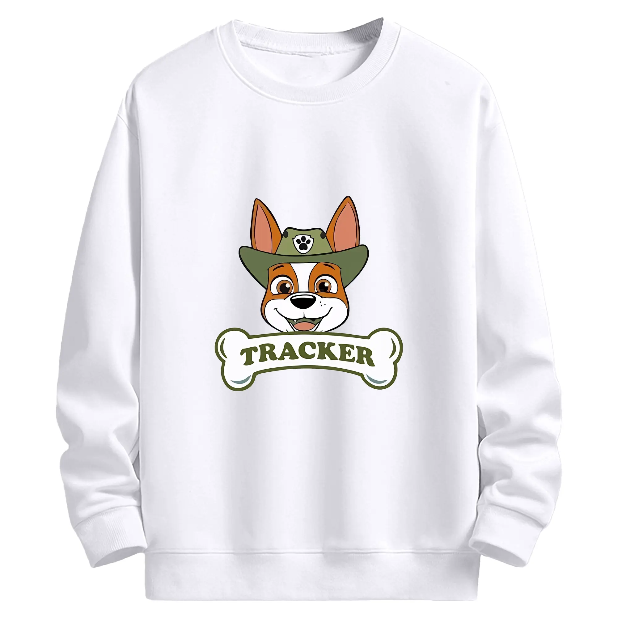 パウ・パトロール グッズ トラッカー - 高品質 クルーネック スウェット ・ コットン59％ ポリエステル41％ ・ ユニセックス 長袖 トレーナー ・ カジュアル デイリー スポーツ 散歩用