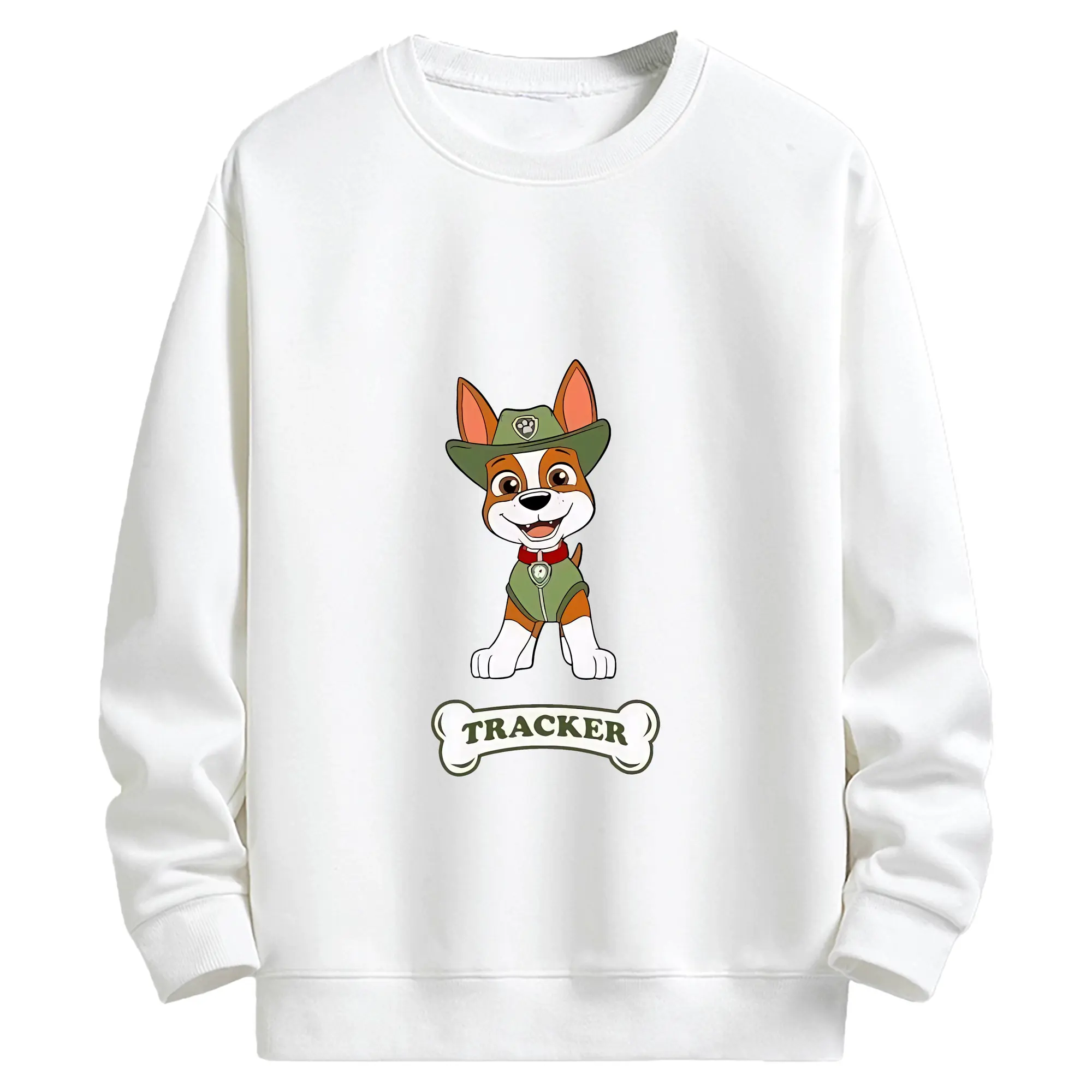 パウ・パトロール グッズ トラッカー - キッズ クルーネックスウェットシャツ ・ フロントプリント ・ 綿80％ ポリエステル20％ ・ 快適 通学 スポーツ 日常使い お散歩用