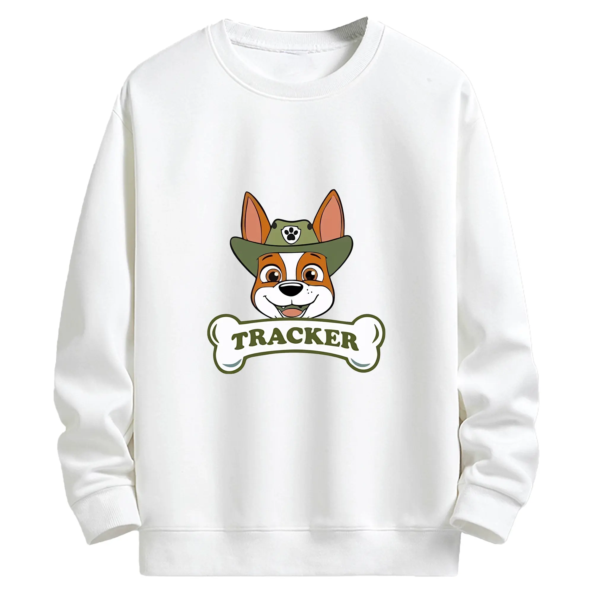 パウ・パトロール グッズ トラッカー - キッズ クルーネックスウェットシャツ ・ フロントプリント ・ 綿80％ ポリエステル20％ ・ 快適 通学 スポーツ 日常使い お散歩用