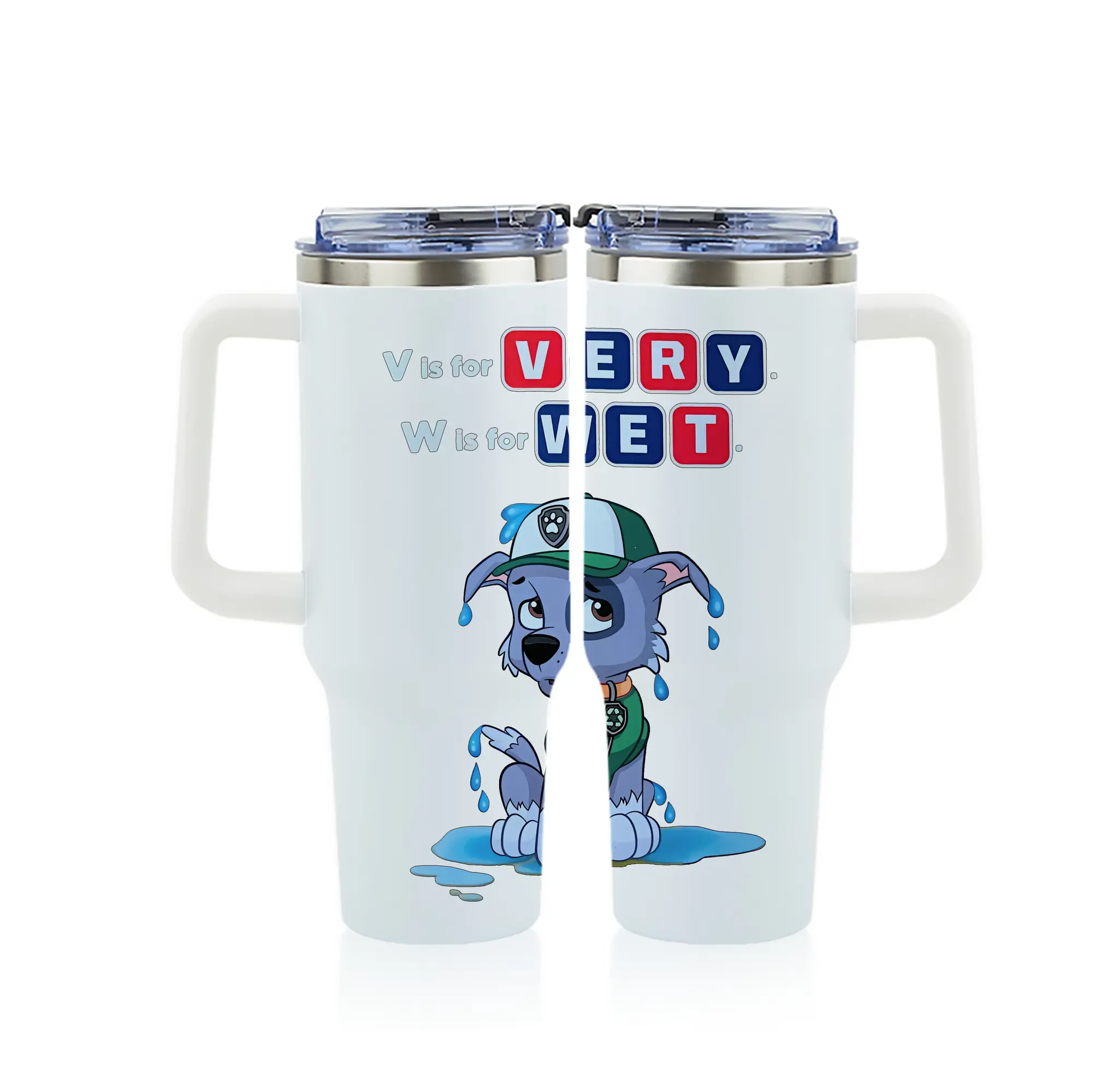 パウ・パトロール グッズ ロッキー - 1200mL フルプリント車用タンブラー ・ 304ステンレス 内側 ・ 201ステンレス 外側 ・ 保温 保冷 ・ 通勤 ドライブ アウトドア用