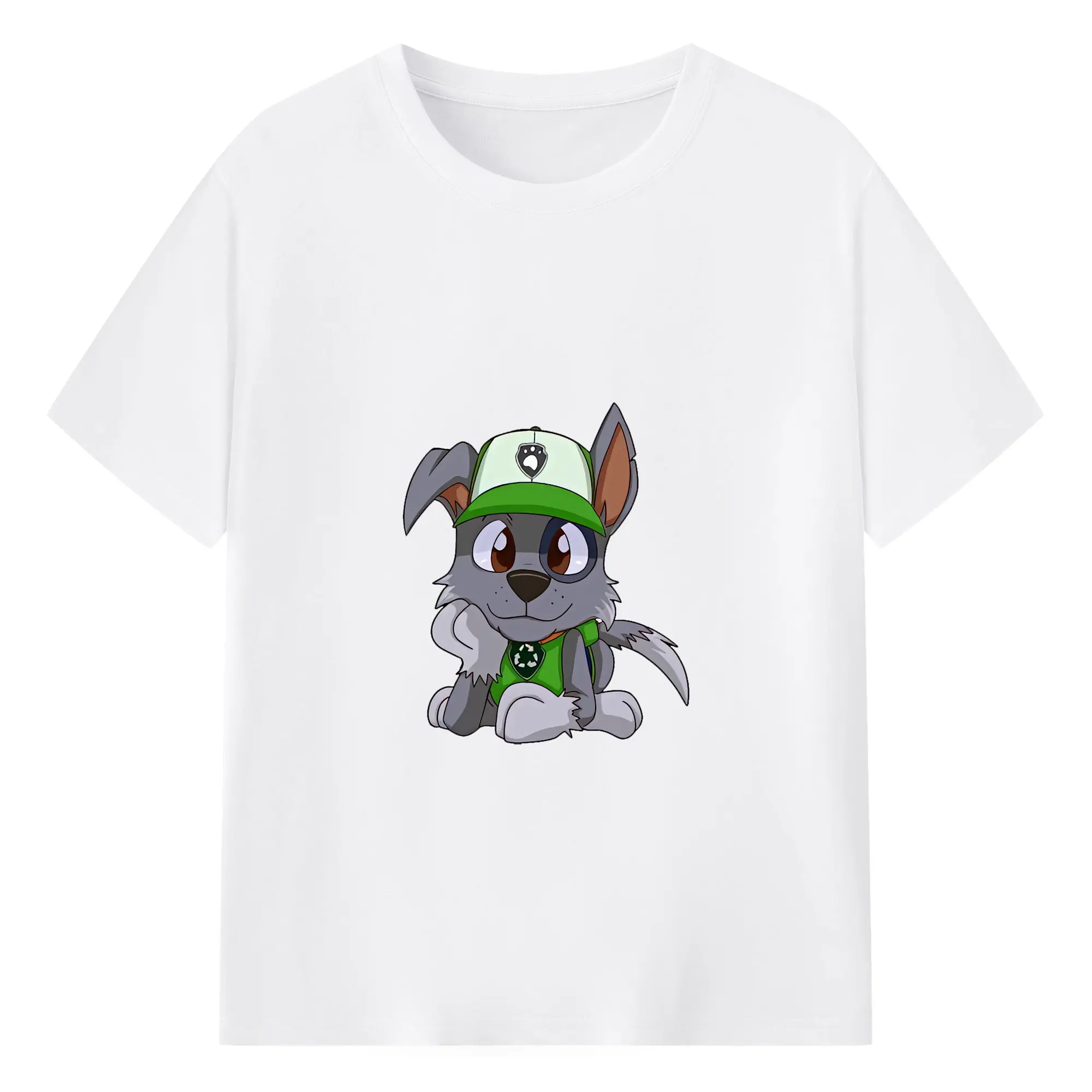 パウ・パトロール グッズ ロッキー - 綿100％ 半袖Tシャツ ・ フロントプリント ・ 快適 通気性 ・ 日常使い 散歩 スポーツ用