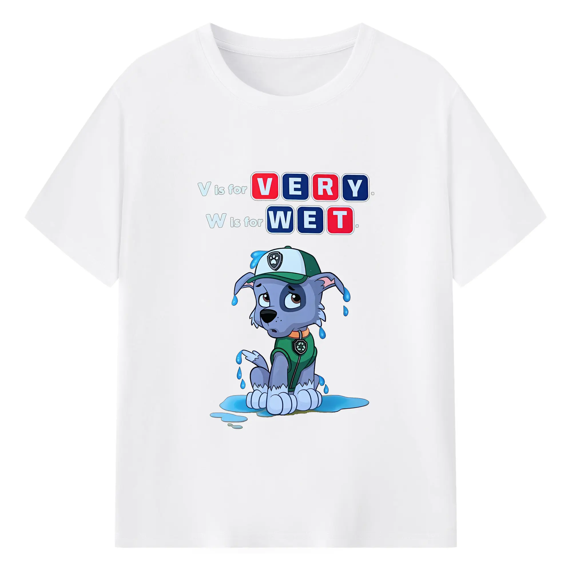 パウ・パトロール グッズ ロッキー - 綿100％ 半袖Tシャツ ・ フロントプリント ・ 快適 通気性 ・ 日常使い 散歩 スポーツ用