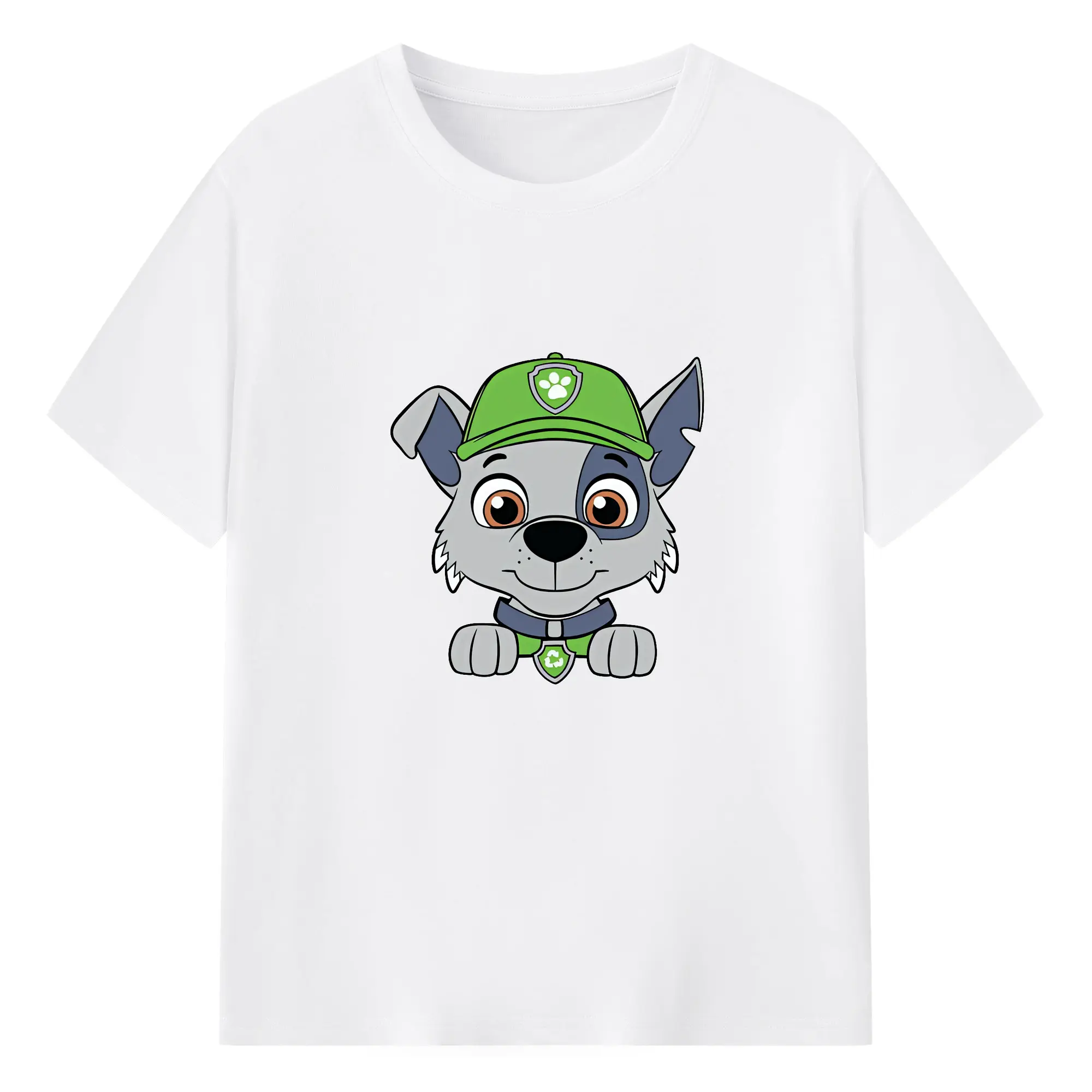 パウ・パトロール グッズ ロッキー - 綿100％ 半袖Tシャツ ・ フロントプリント ・ 快適 通気性 ・ 日常使い 散歩 スポーツ用