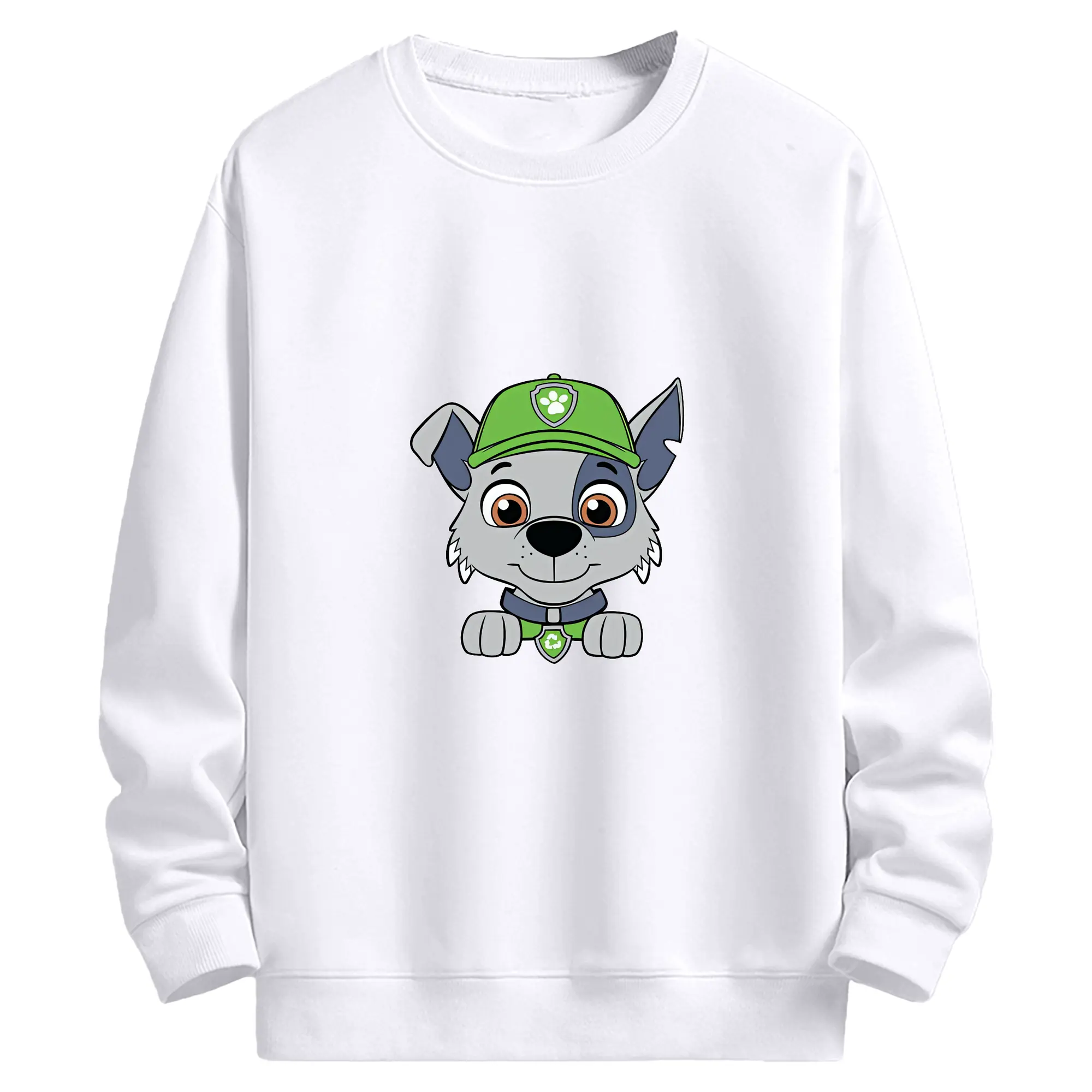 パウ・パトロール グッズ ロッキー - 高品質 クルーネック スウェット ・ コットン59％ ポリエステル41％ ・ ユニセックス 長袖 トレーナー ・ カジュアル デイリー スポーツ 散歩用