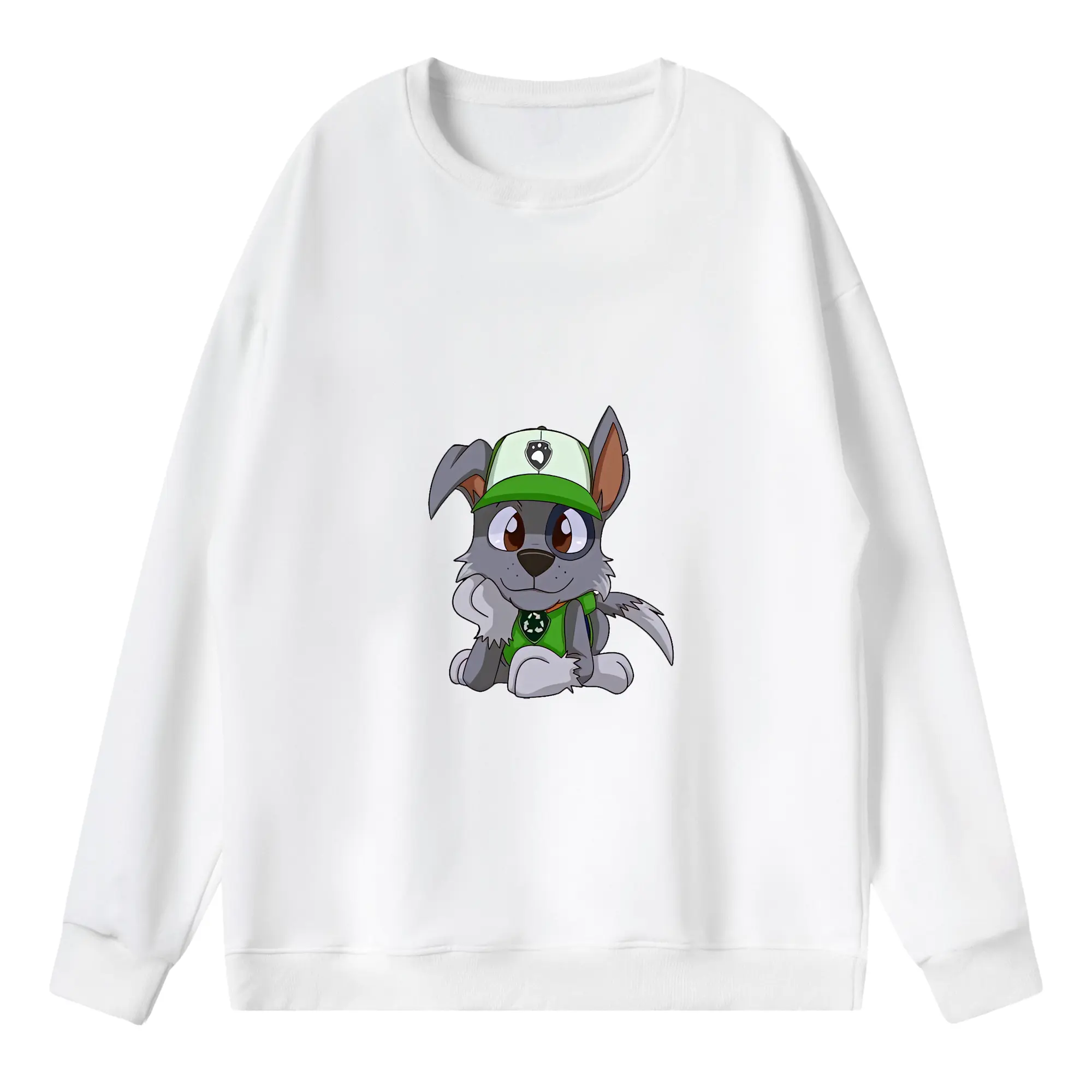 パウ・パトロール グッズ ロッキー - 薄手 クルーネック スウェット 裏毛260g · ポリエステル 春秋向け カジュアル 男女兼用 · トレーナー デイリー スポーツ 散歩に最適