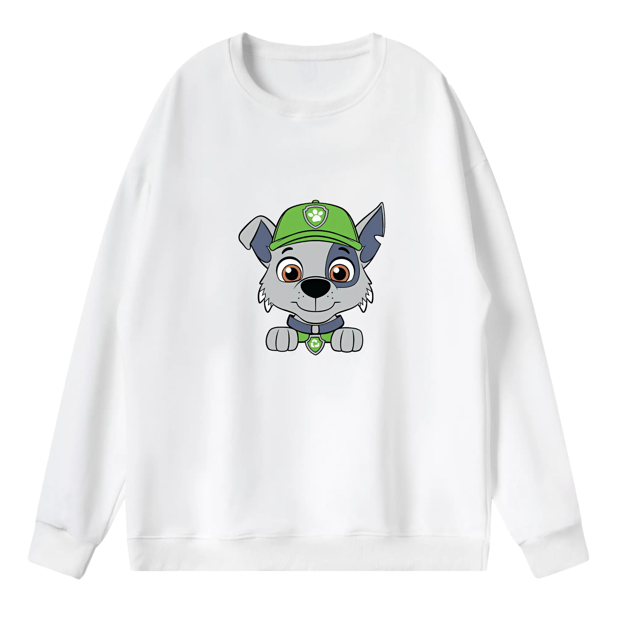 パウ・パトロール グッズ ロッキー - 薄手 クルーネック スウェット 裏毛260g · ポリエステル 春秋向け カジュアル 男女兼用 · トレーナー デイリー スポーツ 散歩に最適