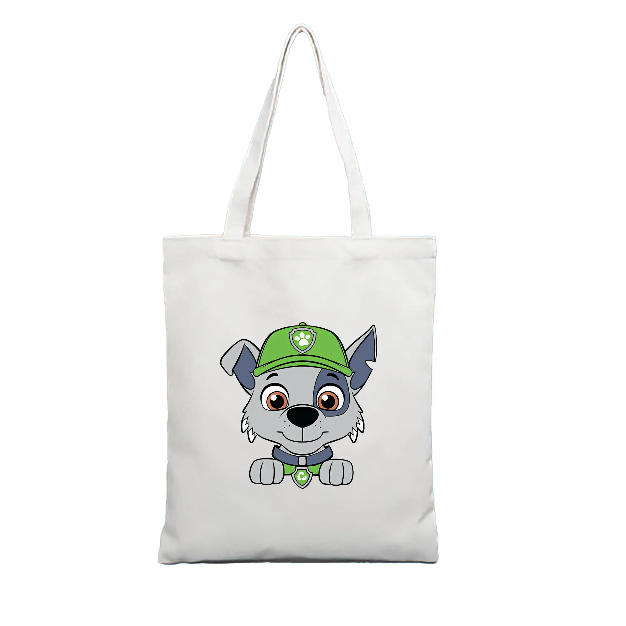 パウ・パトロール グッズ ロッキー - 縦型キャンバス手提げバッグ（トートバッグ） ・ キャンバス素材 ・ ショッピング用 ・ 軽量 丈夫 お手入れ簡単