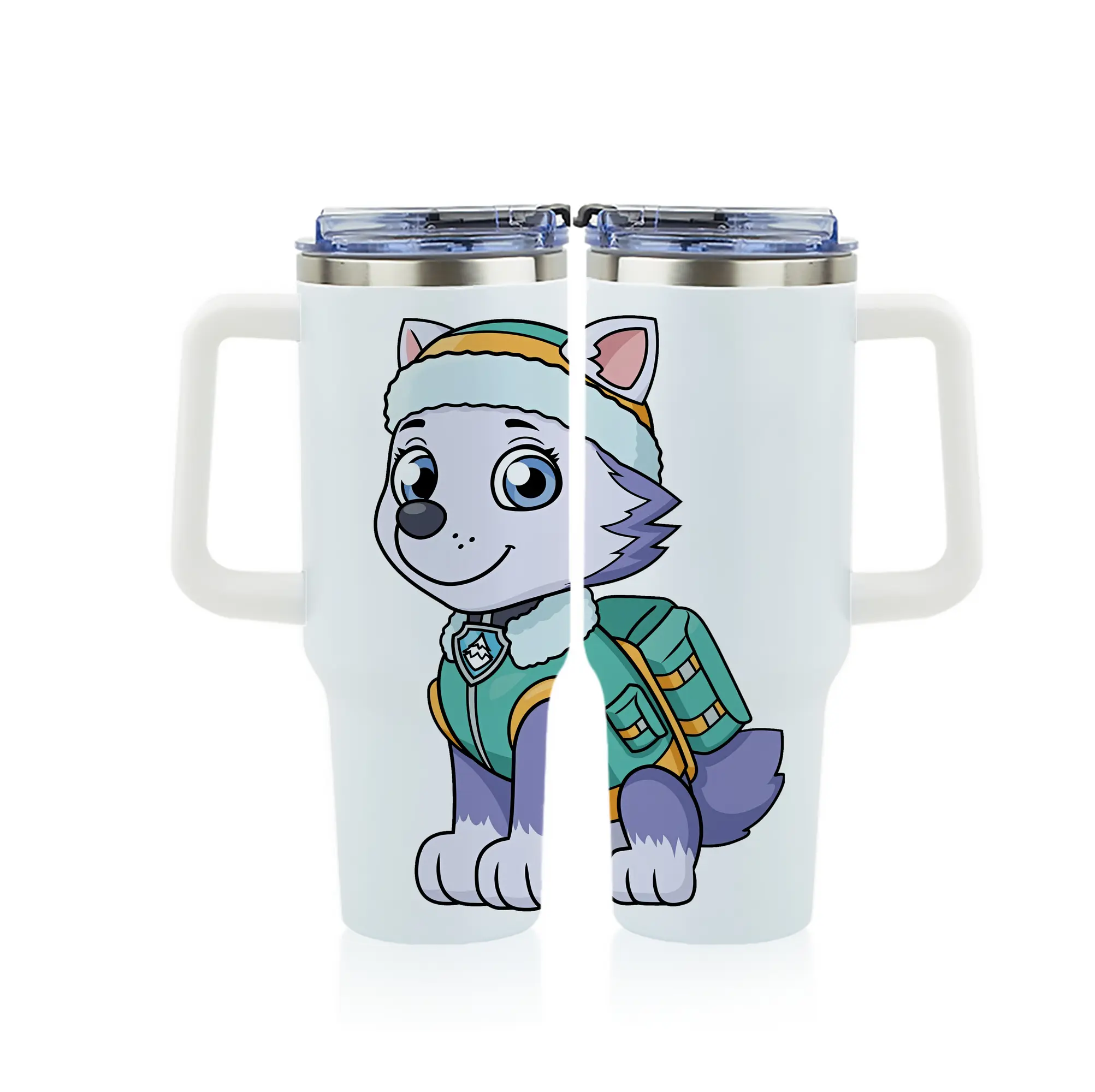 パウ・パトロール グッズ エベレスト - 1200mL フルプリント車用タンブラー ・ 304ステンレス 内側 ・ 201ステンレス 外側 ・ 保温 保冷 ・ 通勤 ドライブ アウトドア用