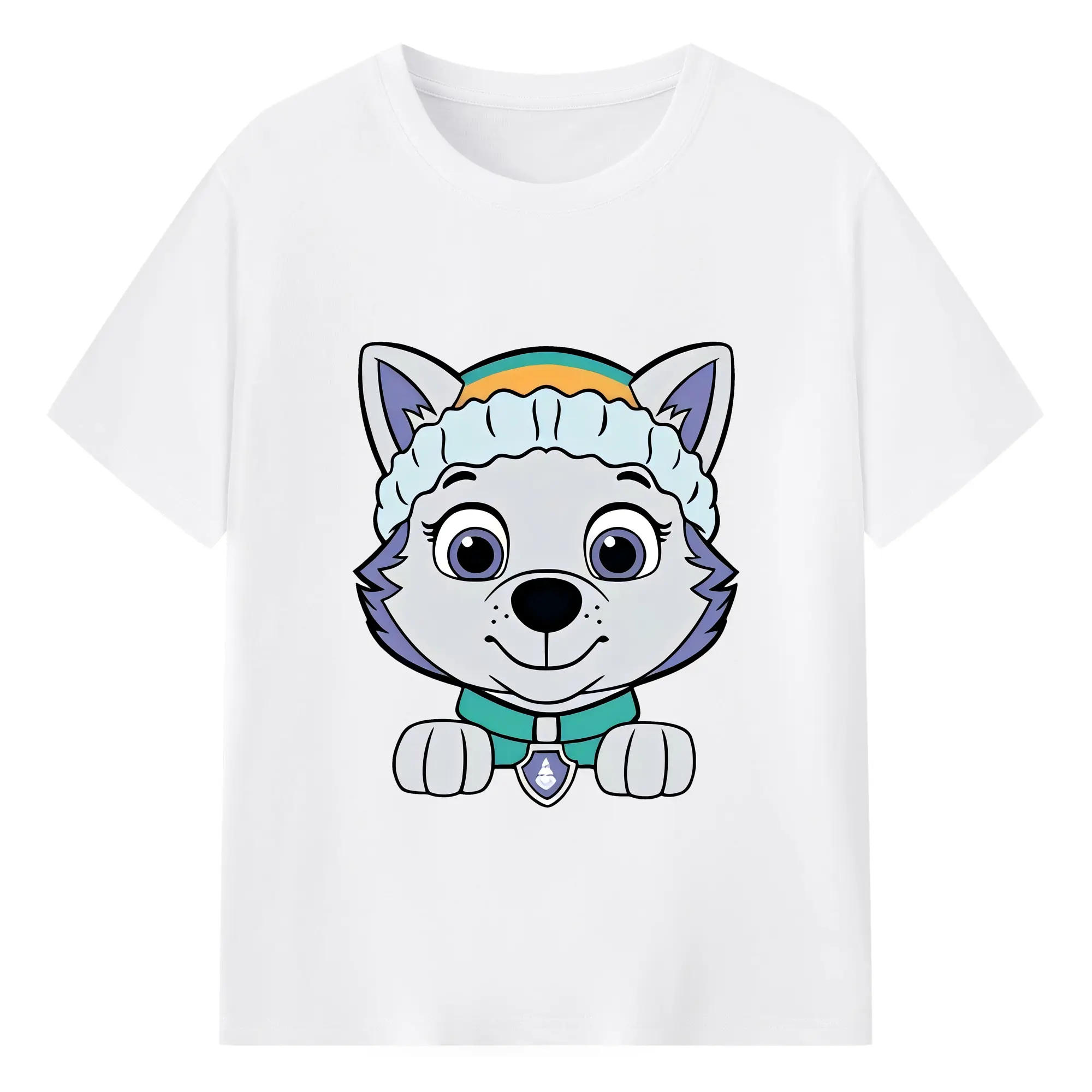 パウ・パトロール グッズ エベレスト - 綿100％ 半袖Tシャツ ・ フロントプリント ・ 快適 通気性 ・ 日常使い 散歩 スポーツ用