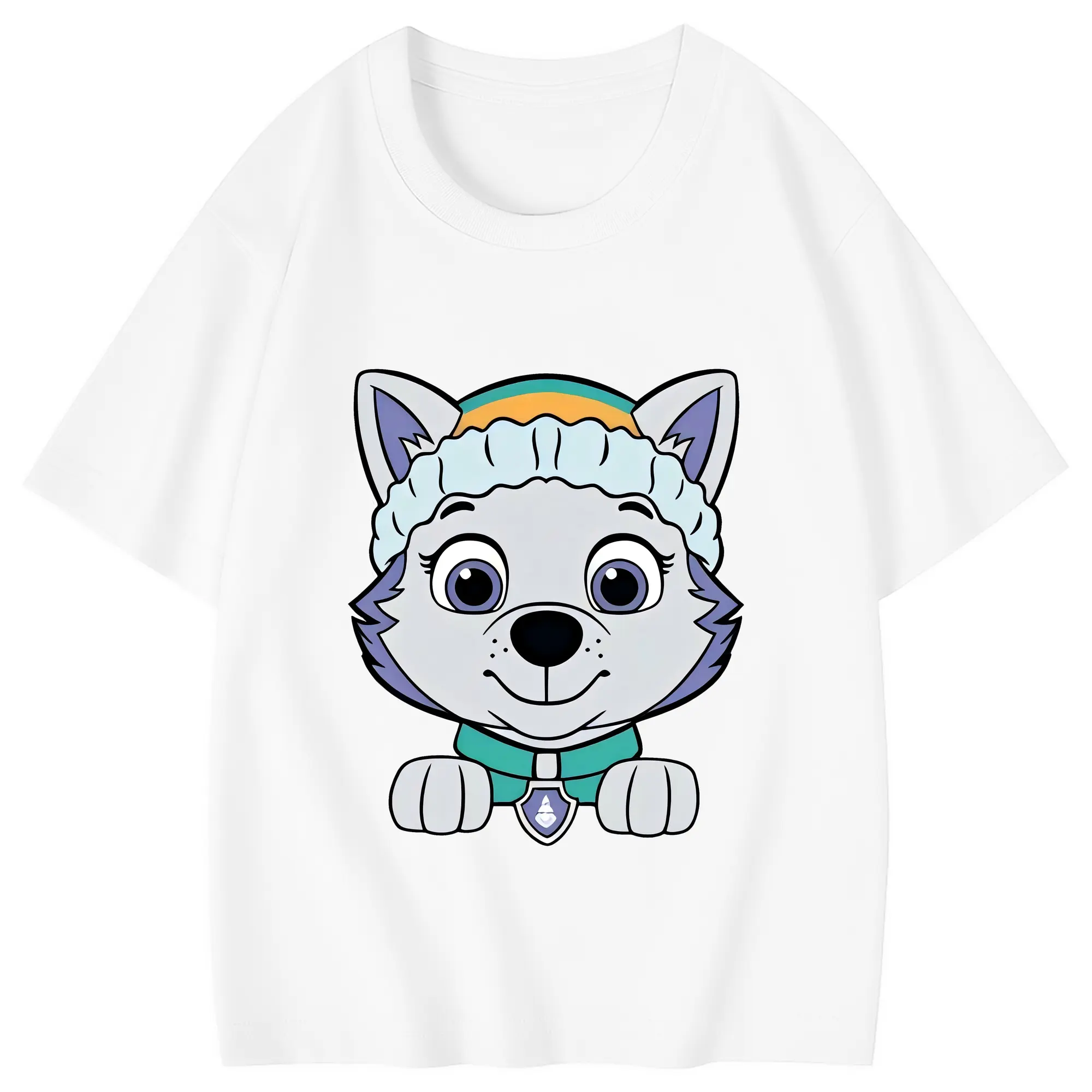 パウ・パトロール グッズ エベレスト - 綿100％ キッズTシャツ ・ フロントプリント ・ 快適 通気性 ・ スポーツ カジュアル 散歩用