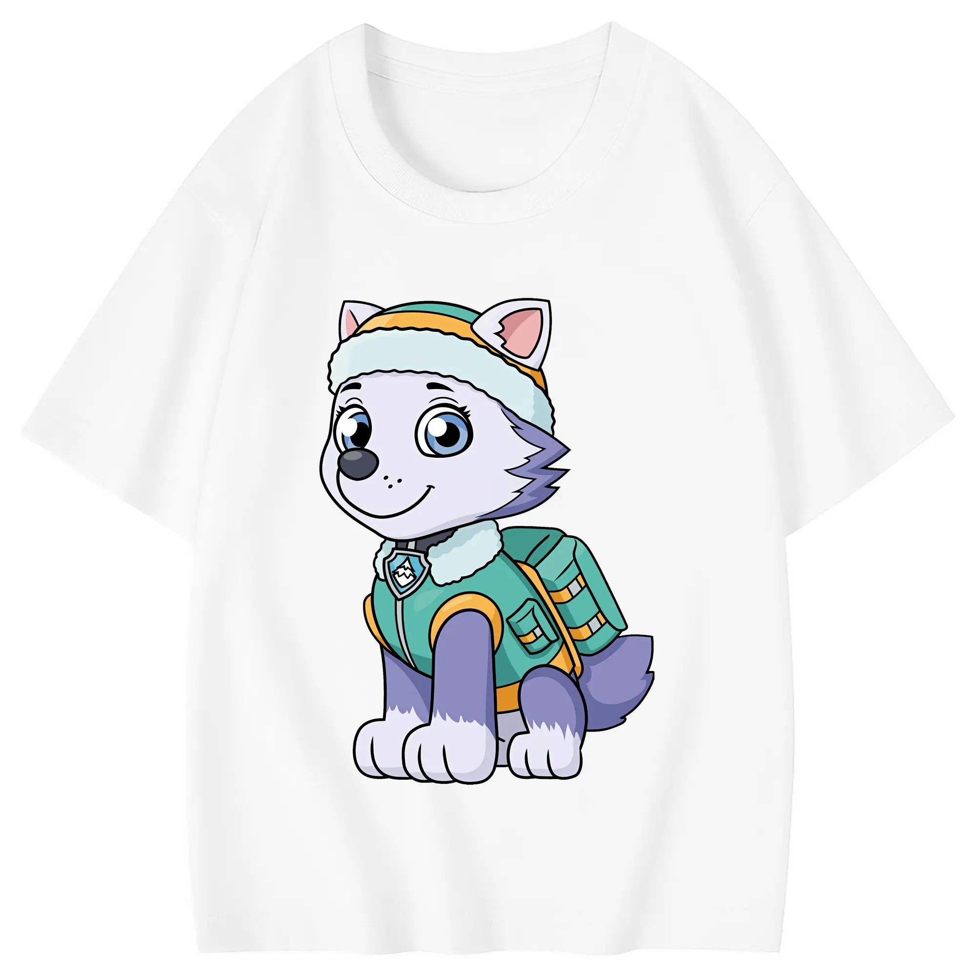 パウ・パトロール グッズ エベレスト - 綿100％ キッズTシャツ ・ フロントプリント ・ 快適 通気性 ・ スポーツ カジュアル 散歩用