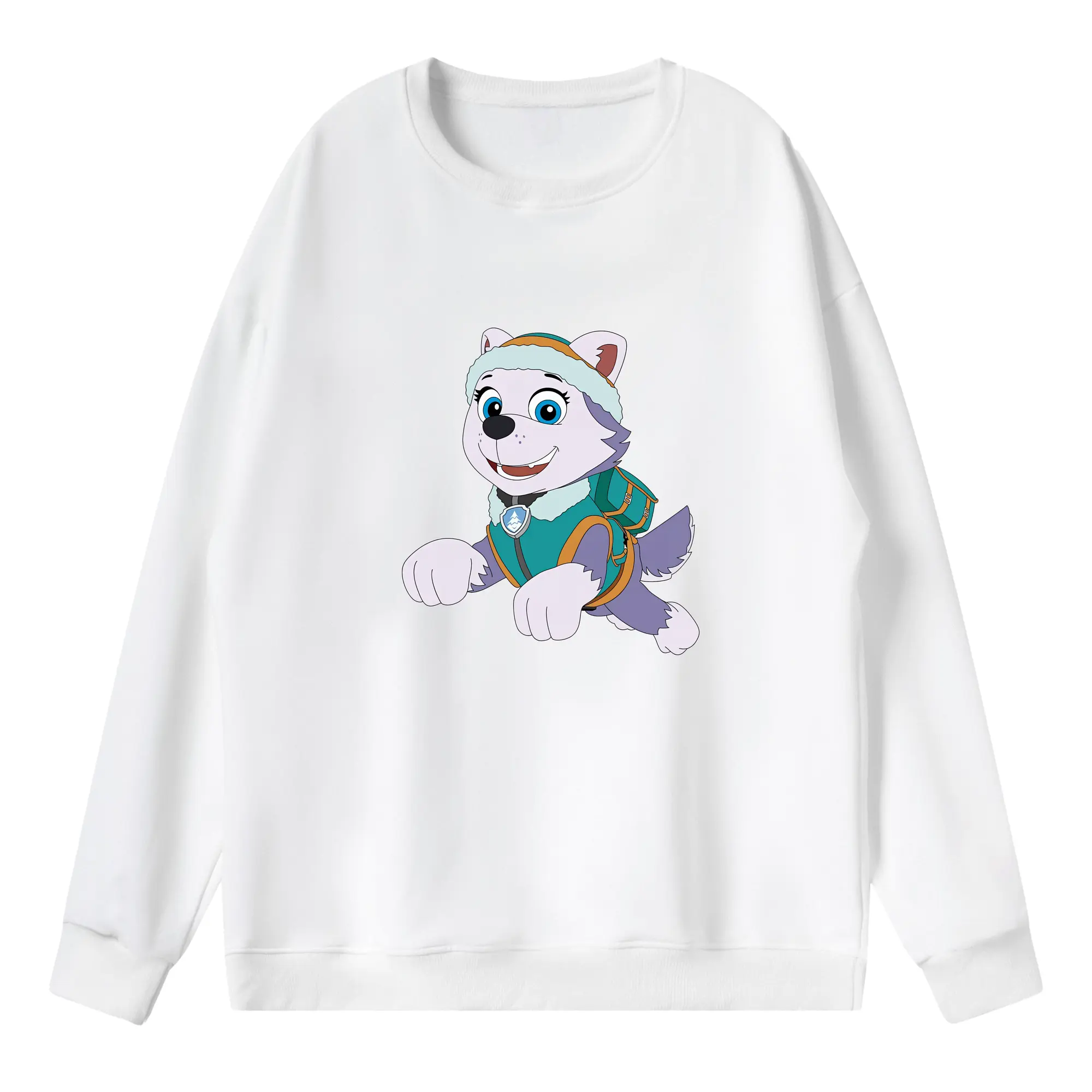 パウ・パトロール グッズ エベレスト - 薄手 クルーネック スウェット 裏毛260g · ポリエステル 春秋向け カジュアル 男女兼用 · トレーナー デイリー スポーツ 散歩に最適