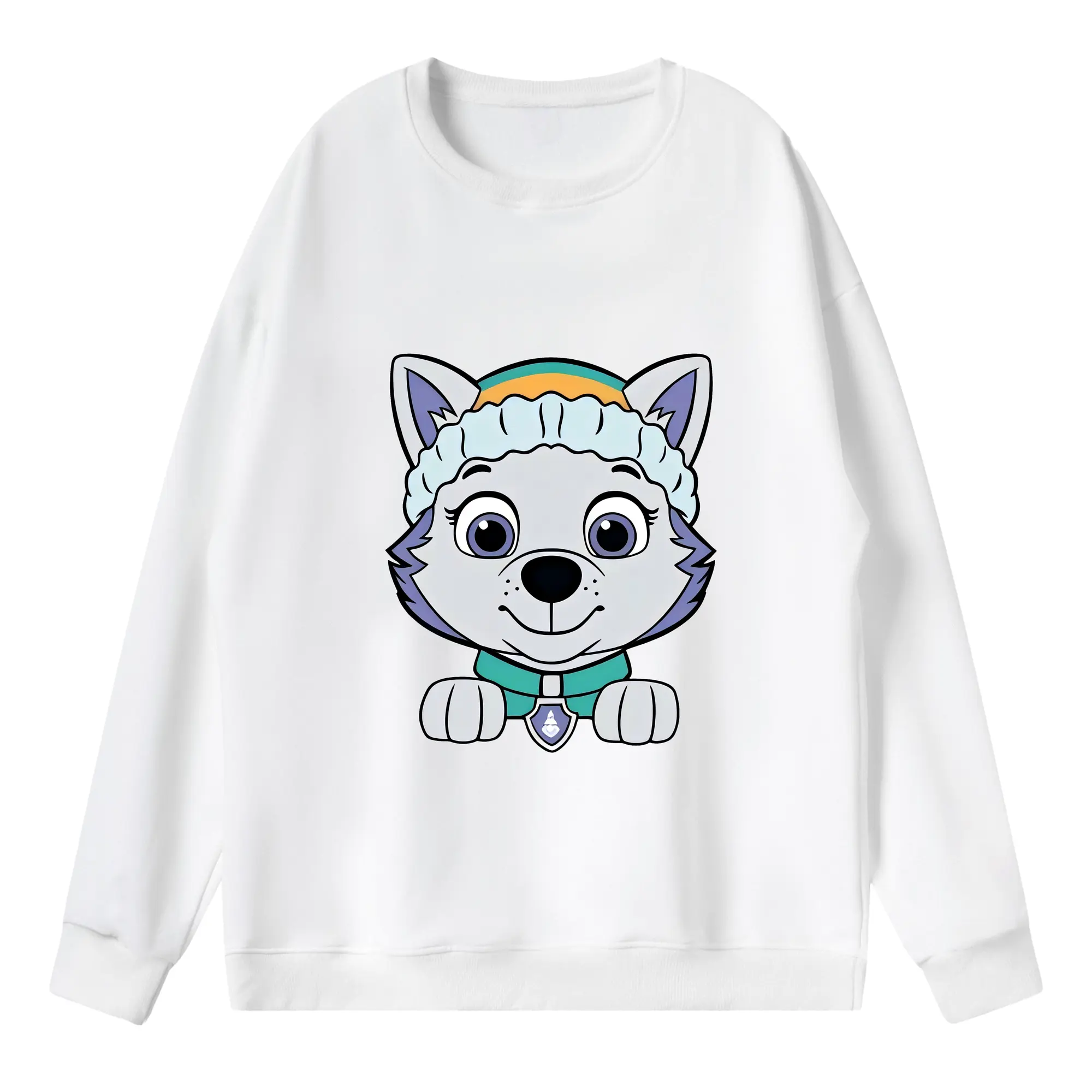 パウ・パトロール グッズ エベレスト - 薄手 クルーネック スウェット 裏毛260g · ポリエステル 春秋向け カジュアル 男女兼用 · トレーナー デイリー スポーツ 散歩に最適