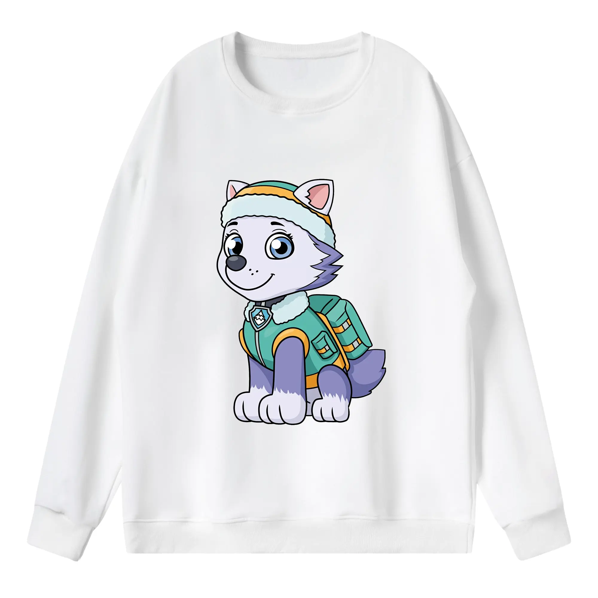 パウ・パトロール グッズ エベレスト - 薄手 クルーネック スウェット 裏毛260g · ポリエステル 春秋向け カジュアル 男女兼用 · トレーナー デイリー スポーツ 散歩に最適