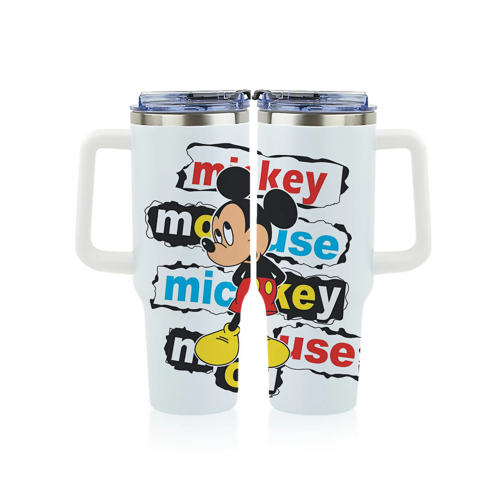 ミッキーマウス（Mickey Mouse） グッズ ミッキーマウス（Mickey Mouse） - 1200mL フルプリント車用タンブラー ・ 304ステンレス 内側 ・ 201ステンレス 外側 ・ 保温 保冷 ・ 通勤 ドライブ アウトドア用
