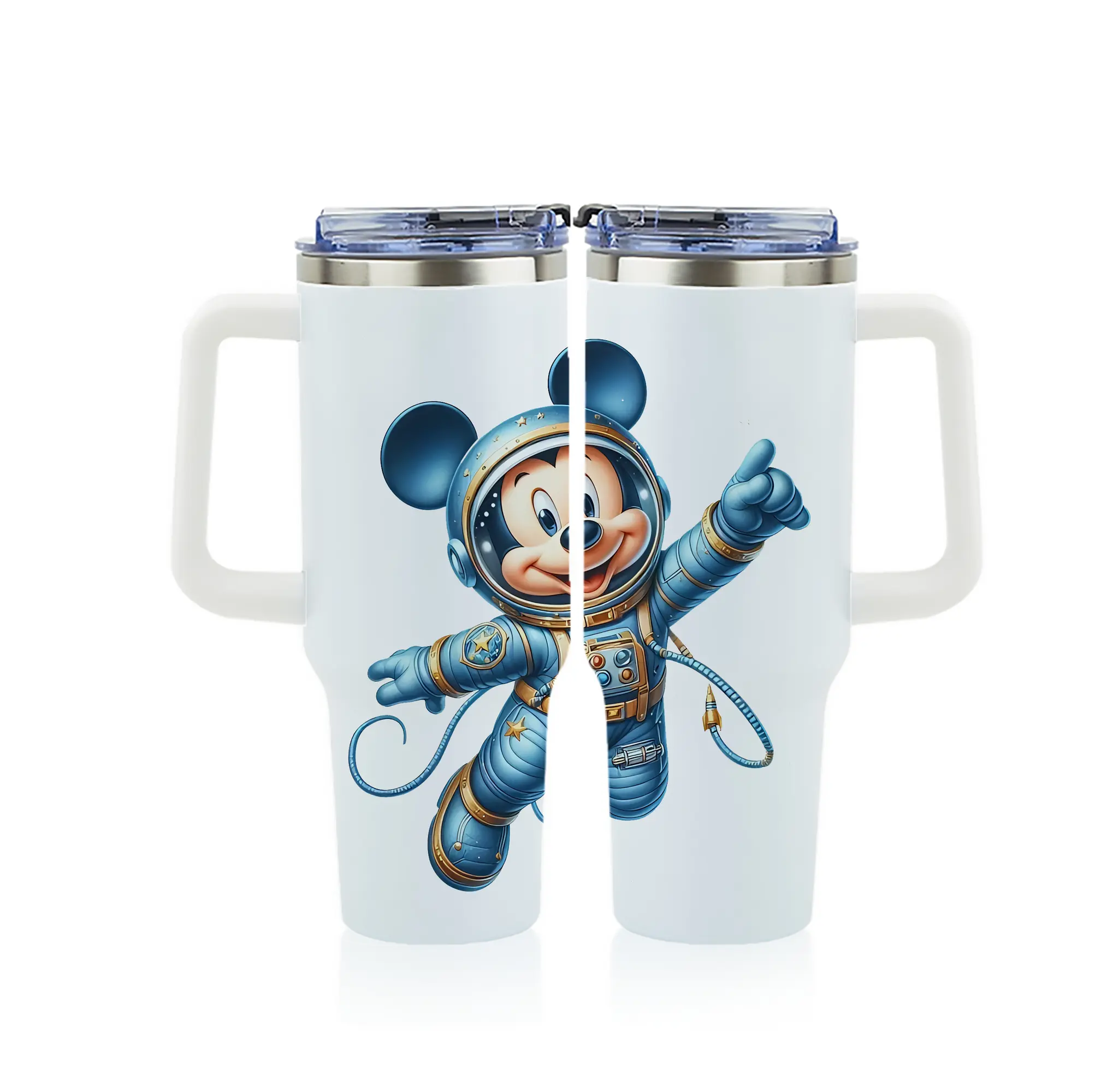 ミッキーマウス（Mickey Mouse） グッズ ミッキーマウス（Mickey Mouse） - 1200mL フルプリント車用タンブラー ・ 304ステンレス 内側 ・ 201ステンレス 外側 ・ 保温 保冷 ・ 通勤 ドライブ アウトドア用