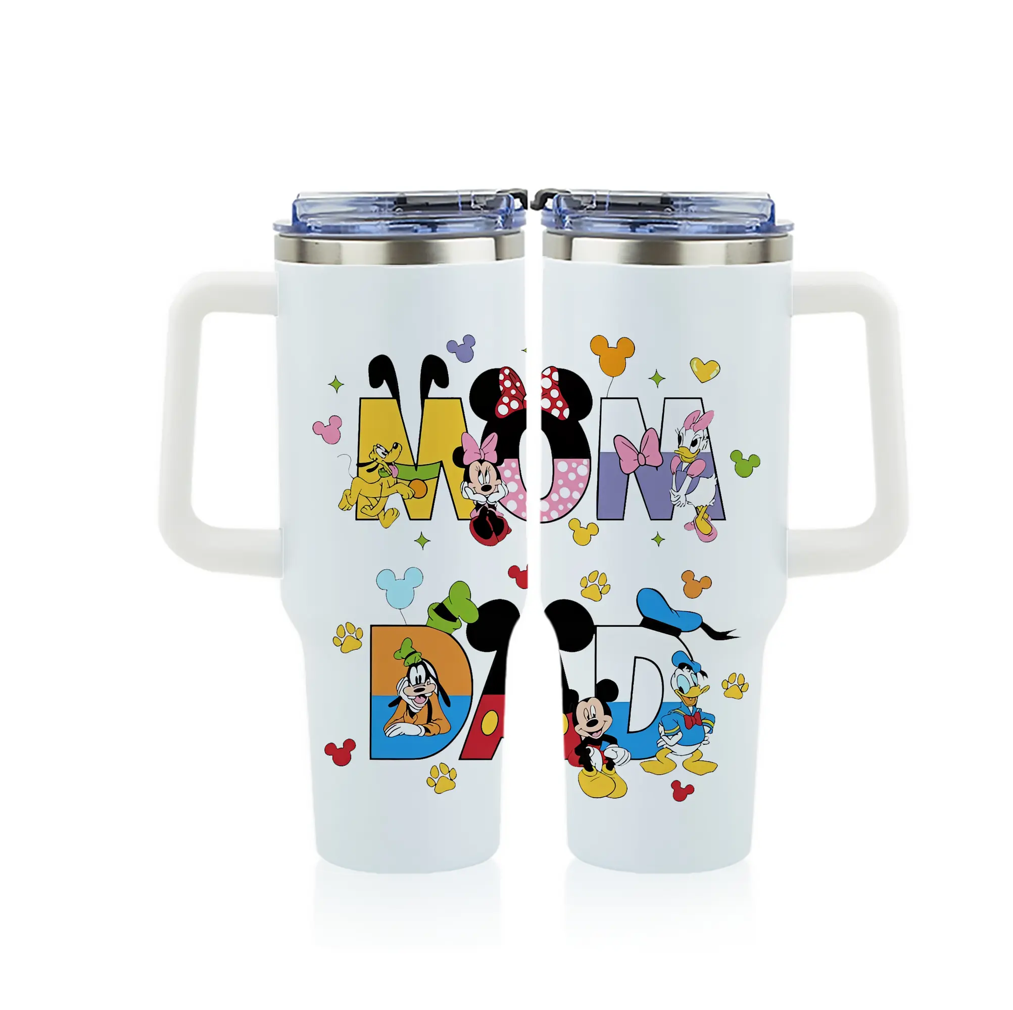 ミッキーマウス（Mickey Mouse） グッズ ミッキーマウス（Mickey Mouse） - 1200mL フルプリント車用タンブラー ・ 304ステンレス 内側 ・ 201ステンレス 外側 ・ 保温 保冷 ・ 通勤 ドライブ アウトドア用