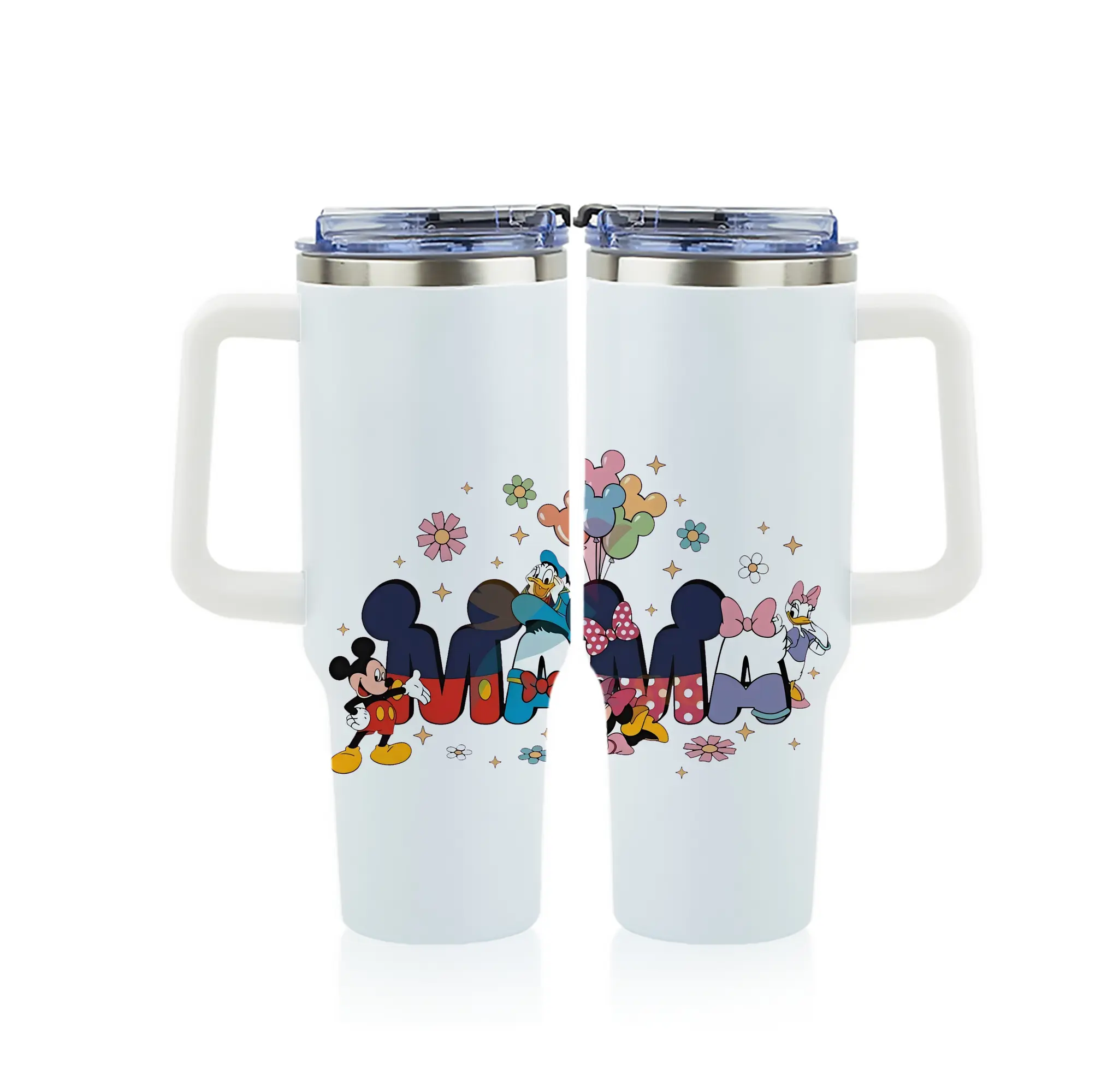 ミッキーマウス（Mickey Mouse） グッズ ミッキーマウス（Mickey Mouse） - 1200mL フルプリント車用タンブラー ・ 304ステンレス 内側 ・ 201ステンレス 外側 ・ 保温 保冷 ・ 通勤 ドライブ アウトドア用