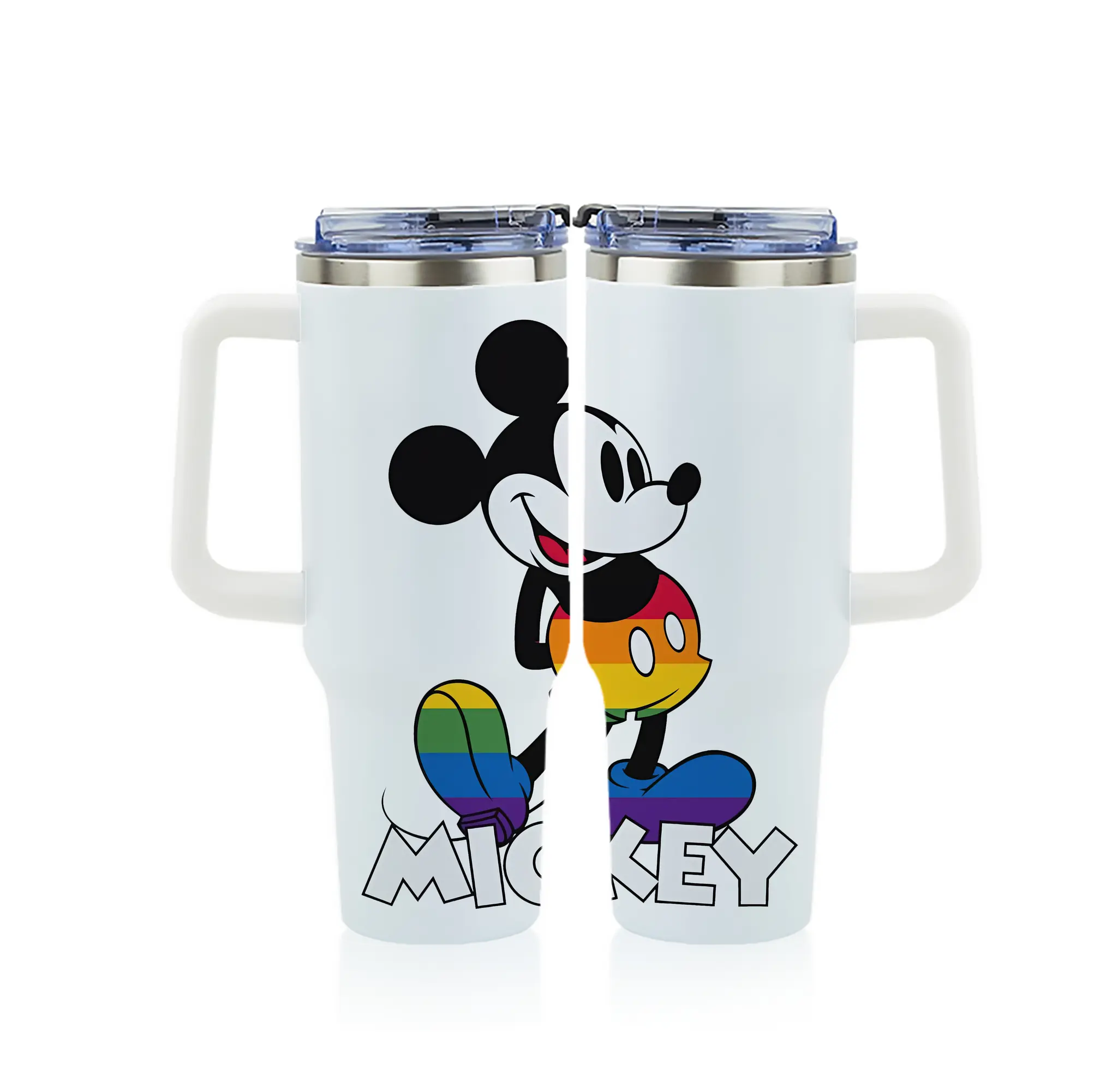 ミッキーマウス（Mickey Mouse） グッズ ミッキーマウス（Mickey Mouse） - 1200mL フルプリント車用タンブラー ・ 304ステンレス 内側 ・ 201ステンレス 外側 ・ 保温 保冷 ・ 通勤 ドライブ アウトドア用