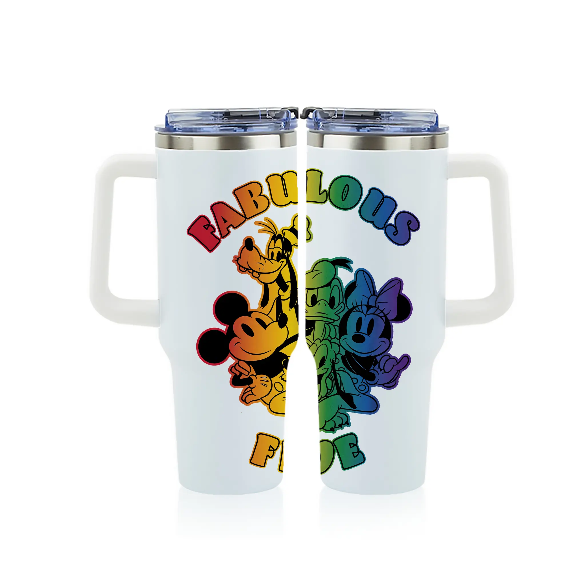 ミッキーマウス（Mickey Mouse） グッズ ミッキーマウス（Mickey Mouse） - 1200mL フルプリント車用タンブラー ・ 304ステンレス 内側 ・ 201ステンレス 外側 ・ 保温 保冷 ・ 通勤 ドライブ アウトドア用