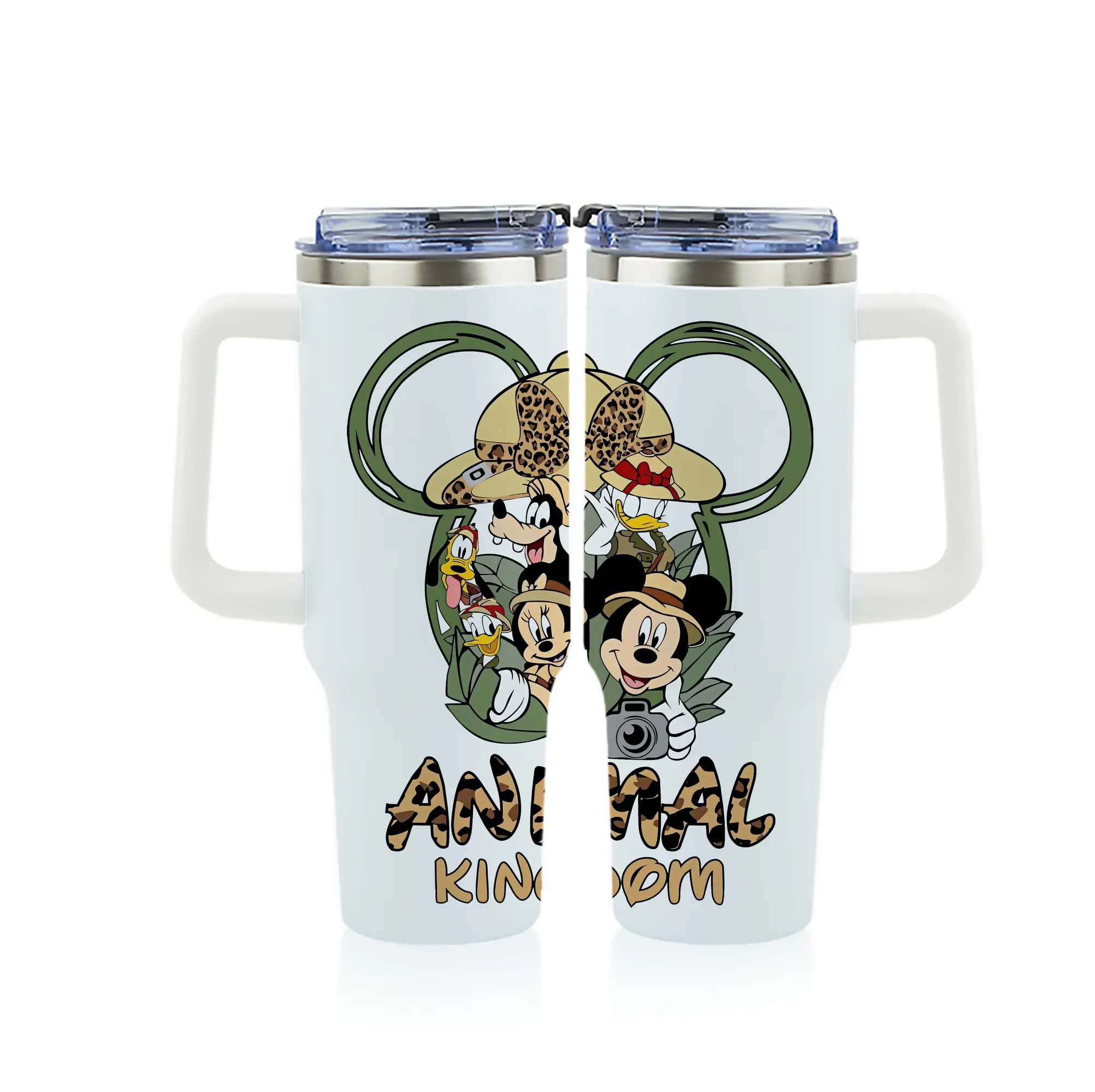 ミッキーマウス（Mickey Mouse） グッズ ミッキーマウス（Mickey Mouse） - 1200mL フルプリント車用タンブラー ・ 304ステンレス 内側 ・ 201ステンレス 外側 ・ 保温 保冷 ・ 通勤 ドライブ アウトドア用