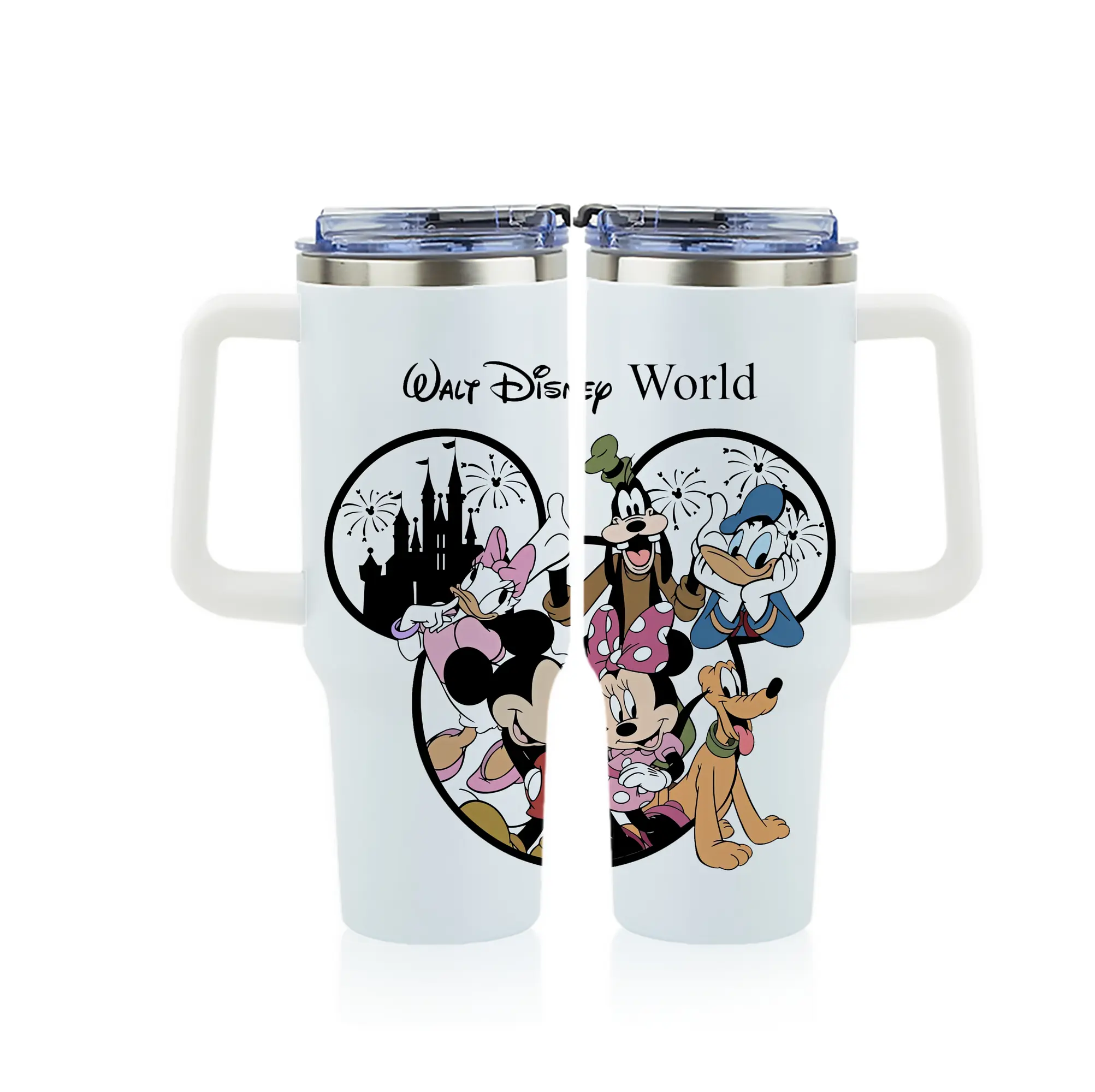 ミッキーマウス（Mickey Mouse） グッズ ミッキーマウス（Mickey Mouse） - 1200mL フルプリント車用タンブラー ・ 304ステンレス 内側 ・ 201ステンレス 外側 ・ 保温 保冷 ・ 通勤 ドライブ アウトドア用