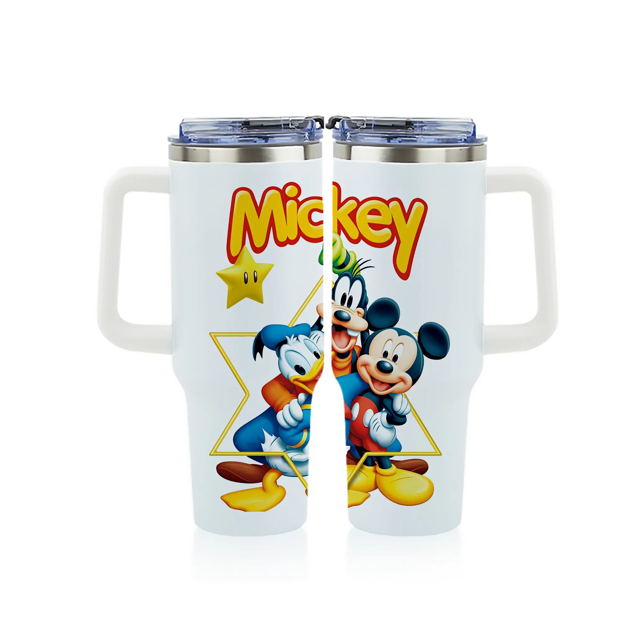 ミッキーマウス（Mickey Mouse） グッズ ミッキーマウス（Mickey Mouse） - 1200mL フルプリント車用タンブラー ・ 304ステンレス 内側 ・ 201ステンレス 外側 ・ 保温 保冷 ・ 通勤 ドライブ アウトドア用