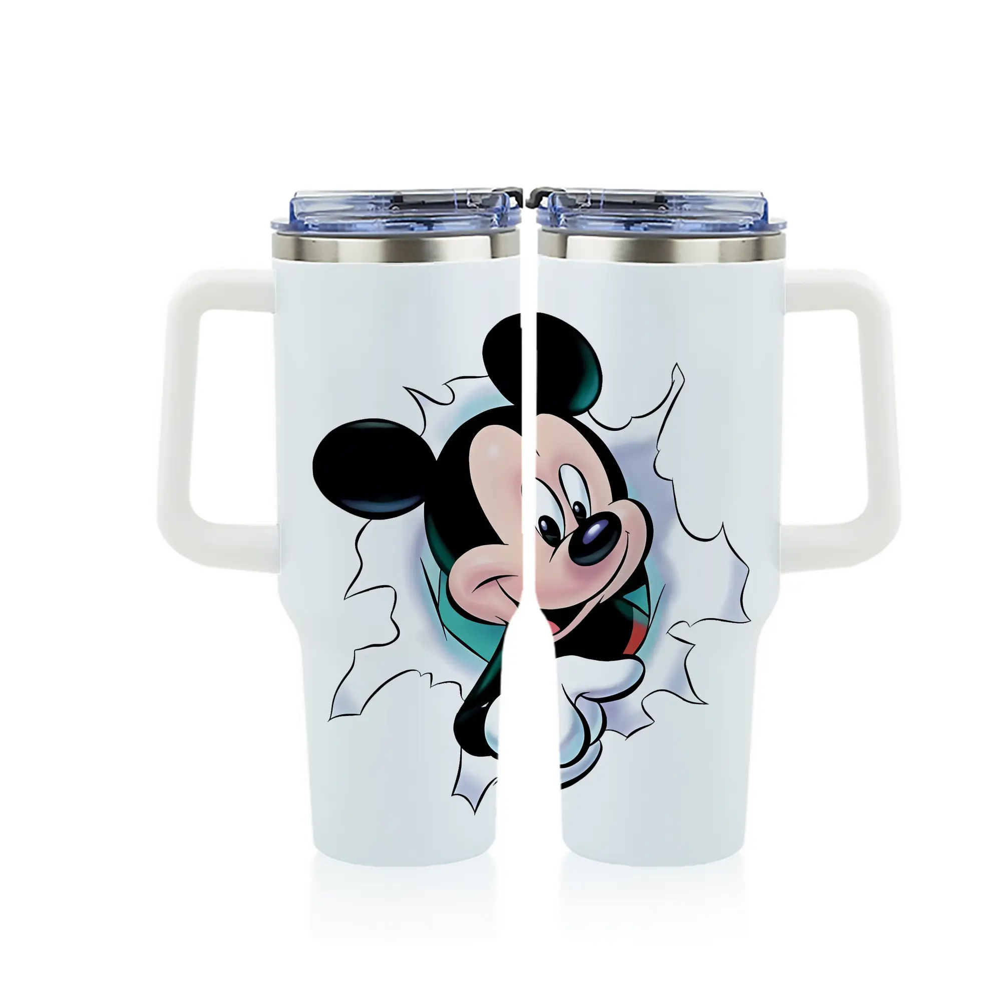 ミッキーマウス（Mickey Mouse） グッズ ミッキーマウス（Mickey Mouse） - 1200mL フルプリント車用タンブラー ・ 304ステンレス 内側 ・ 201ステンレス 外側 ・ 保温 保冷 ・ 通勤 ドライブ アウトドア用